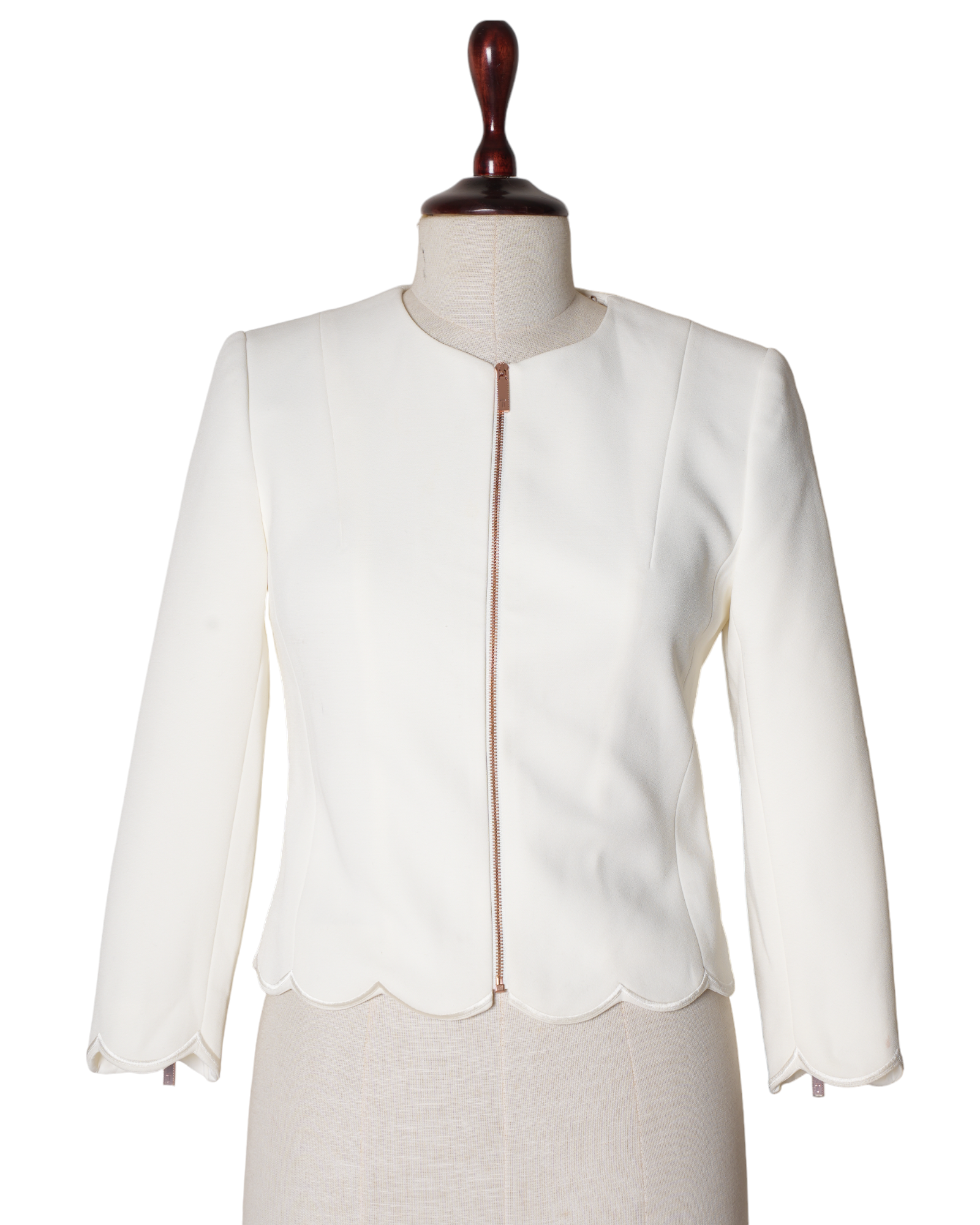 New Ted Baker White Scallope Crepe Jacket