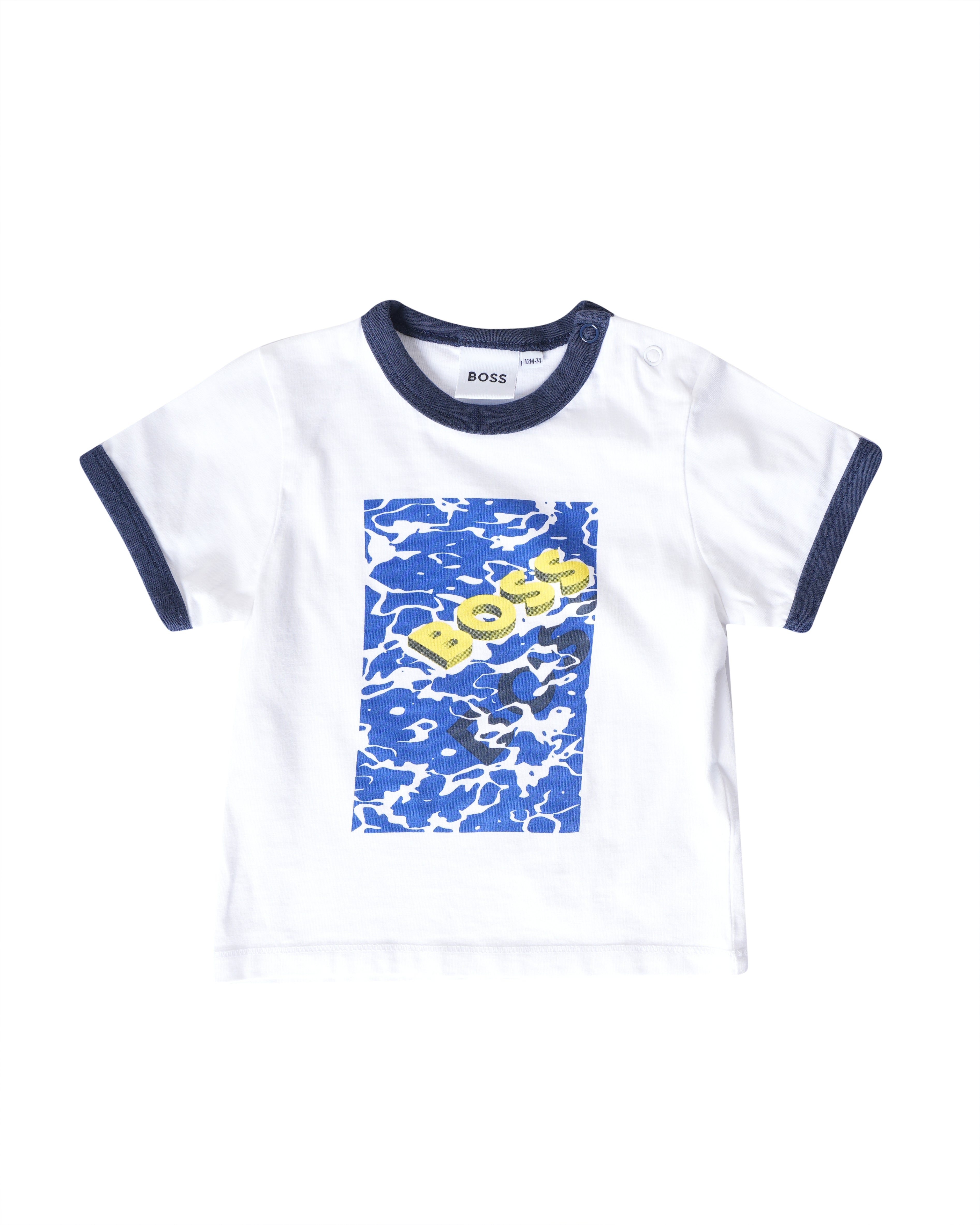 Boss Water Print Yellow T-Shirt