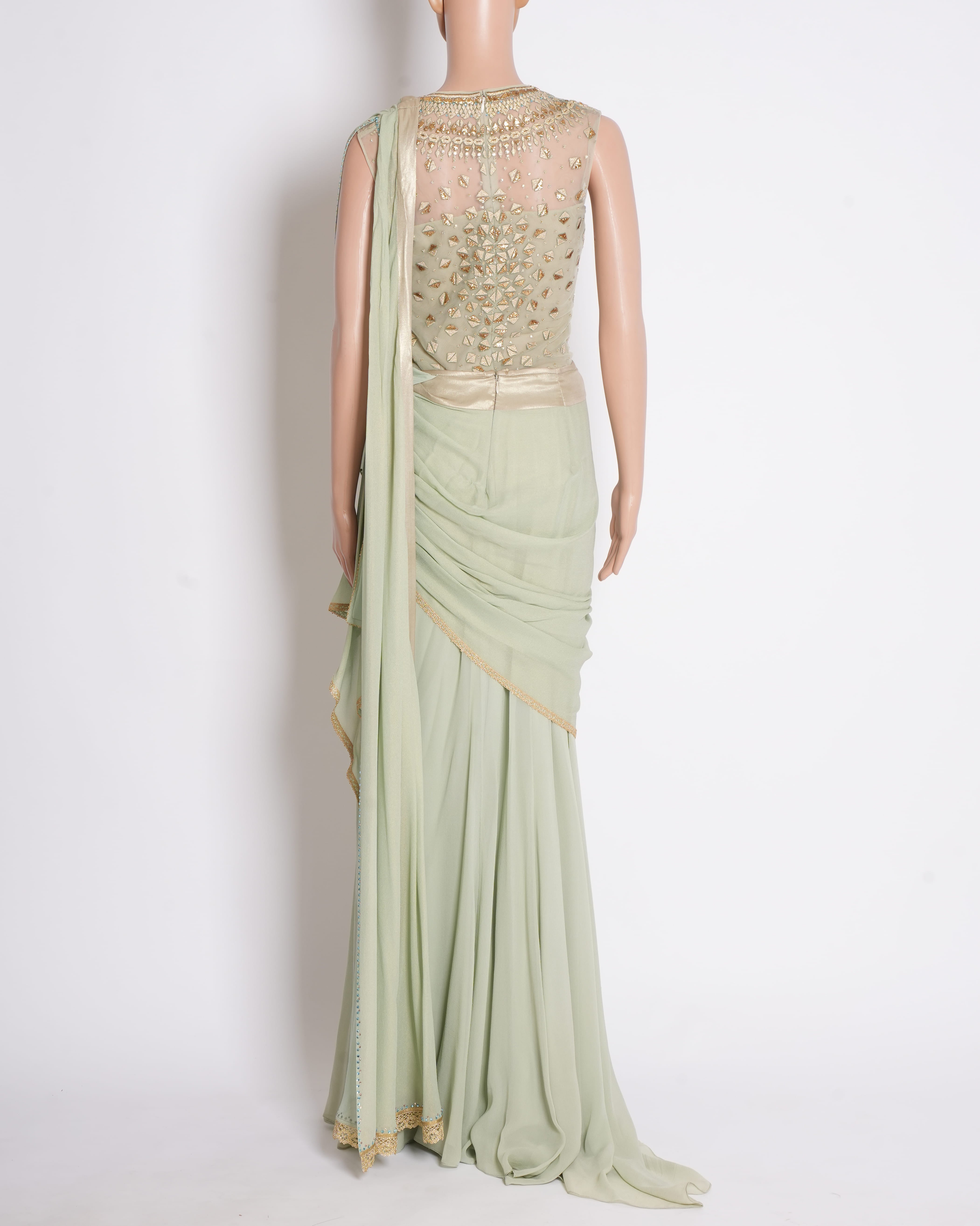 New Tarun Tahiliani pre stitched saree with bodysuit