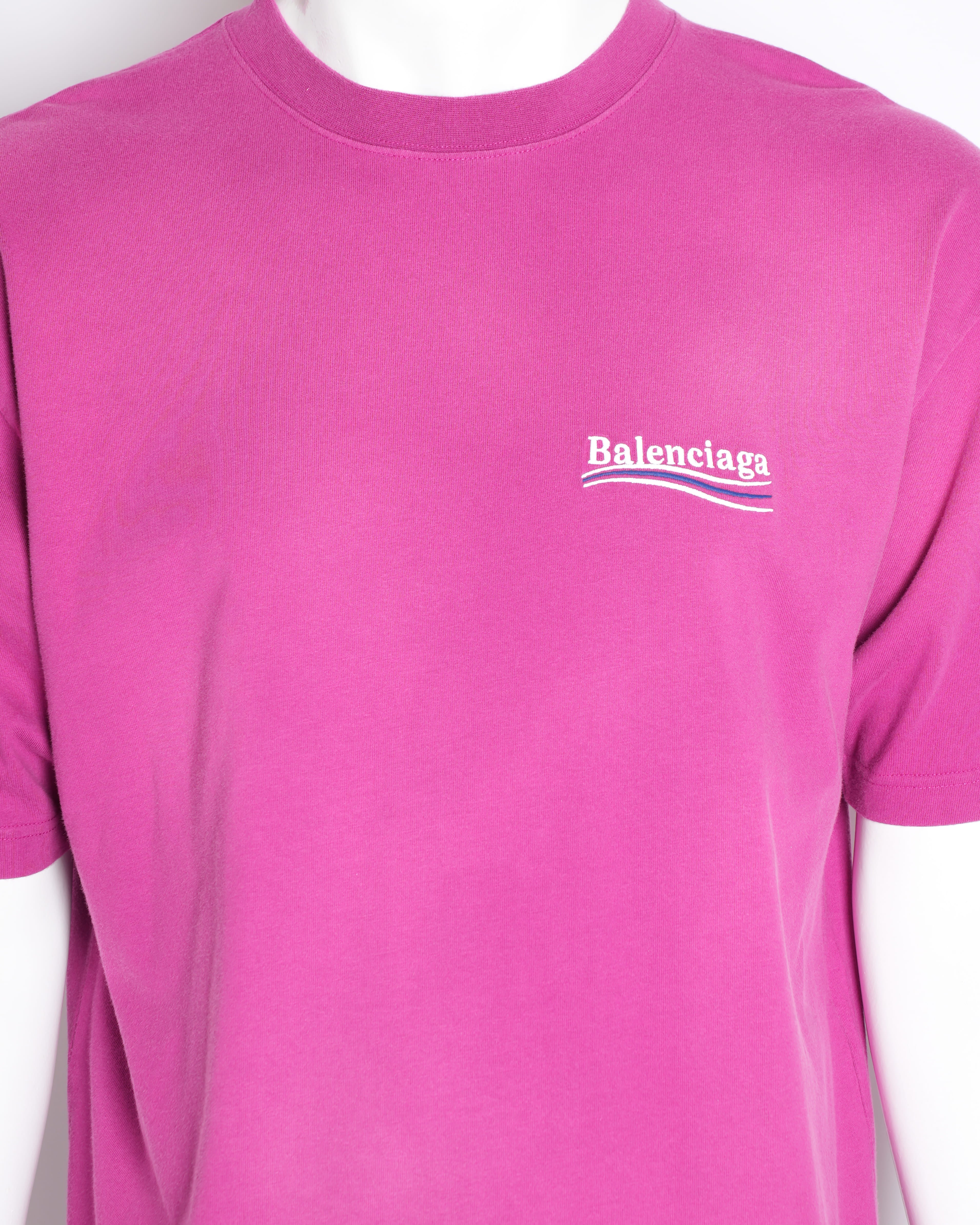 New Balenciaga Short Sleeve Unisex T-Shirt in Pink