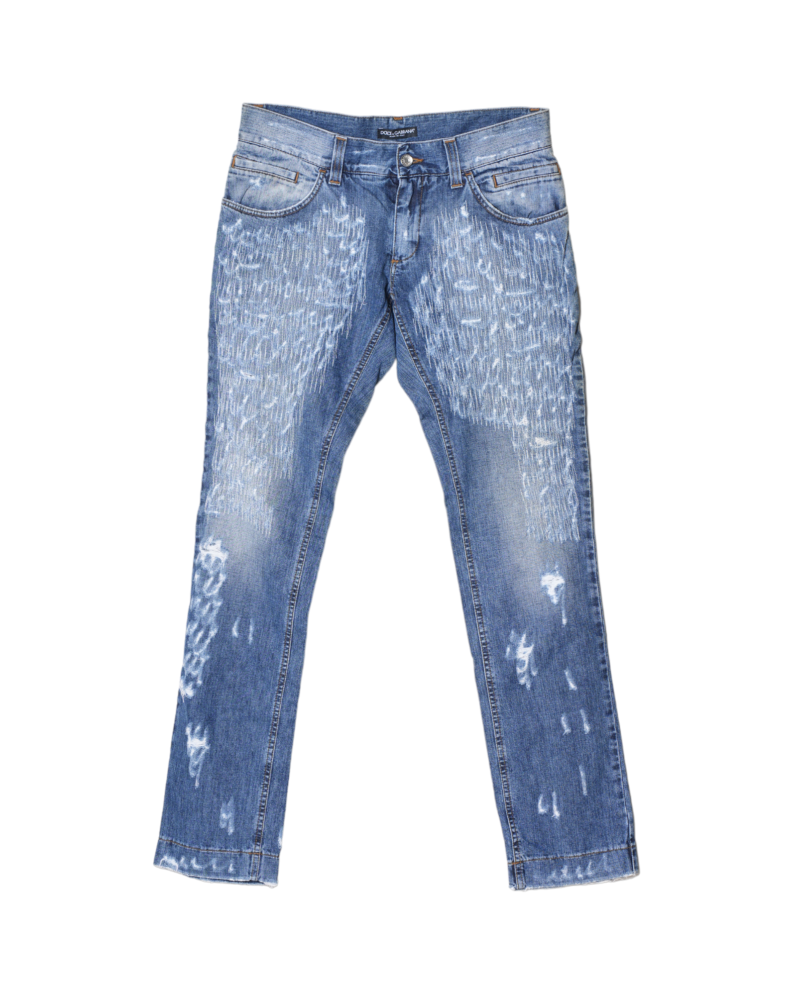 Dolce & Gabbana Vertical Ribbed Jeans