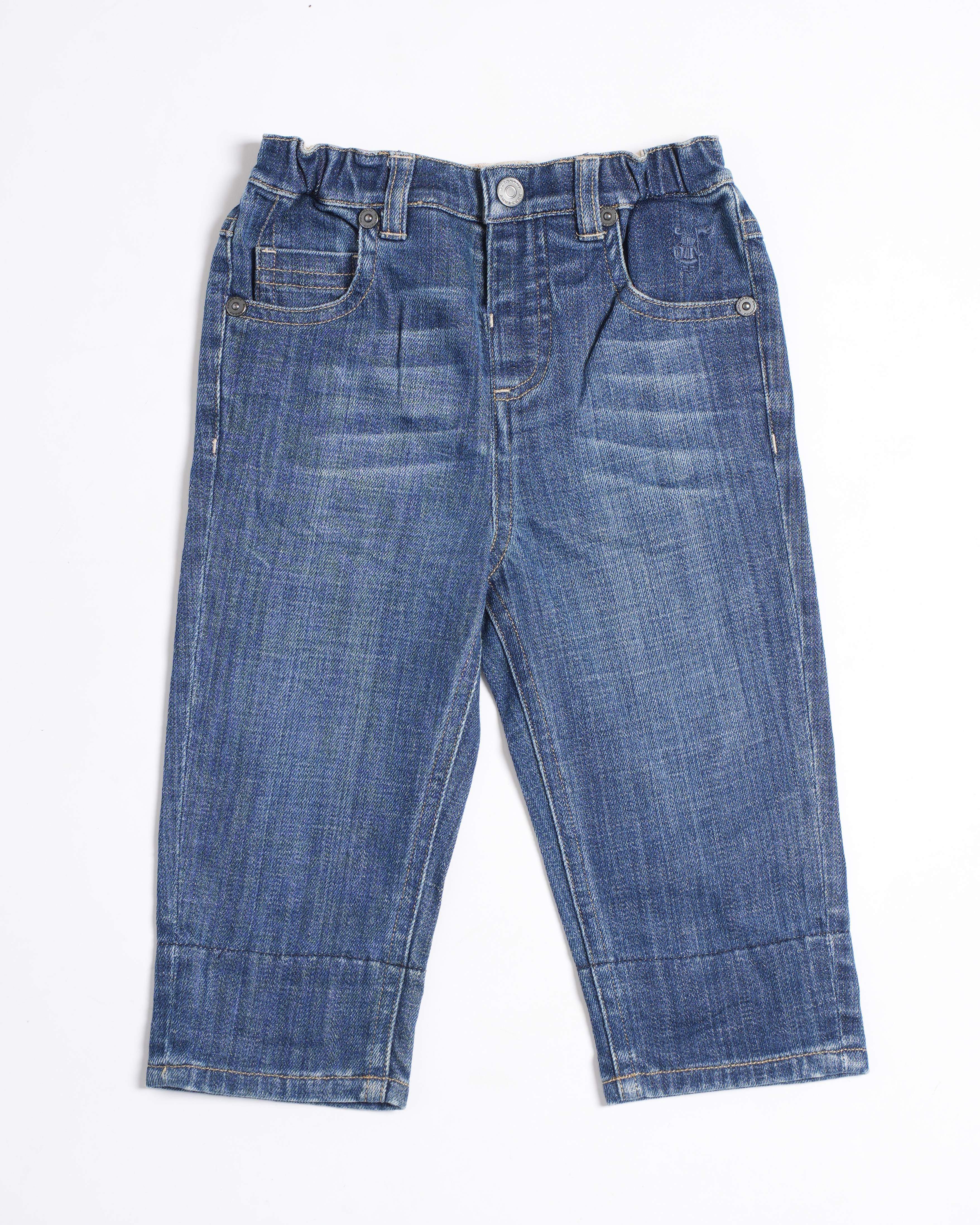 Burberry kids blue denim with checkered details