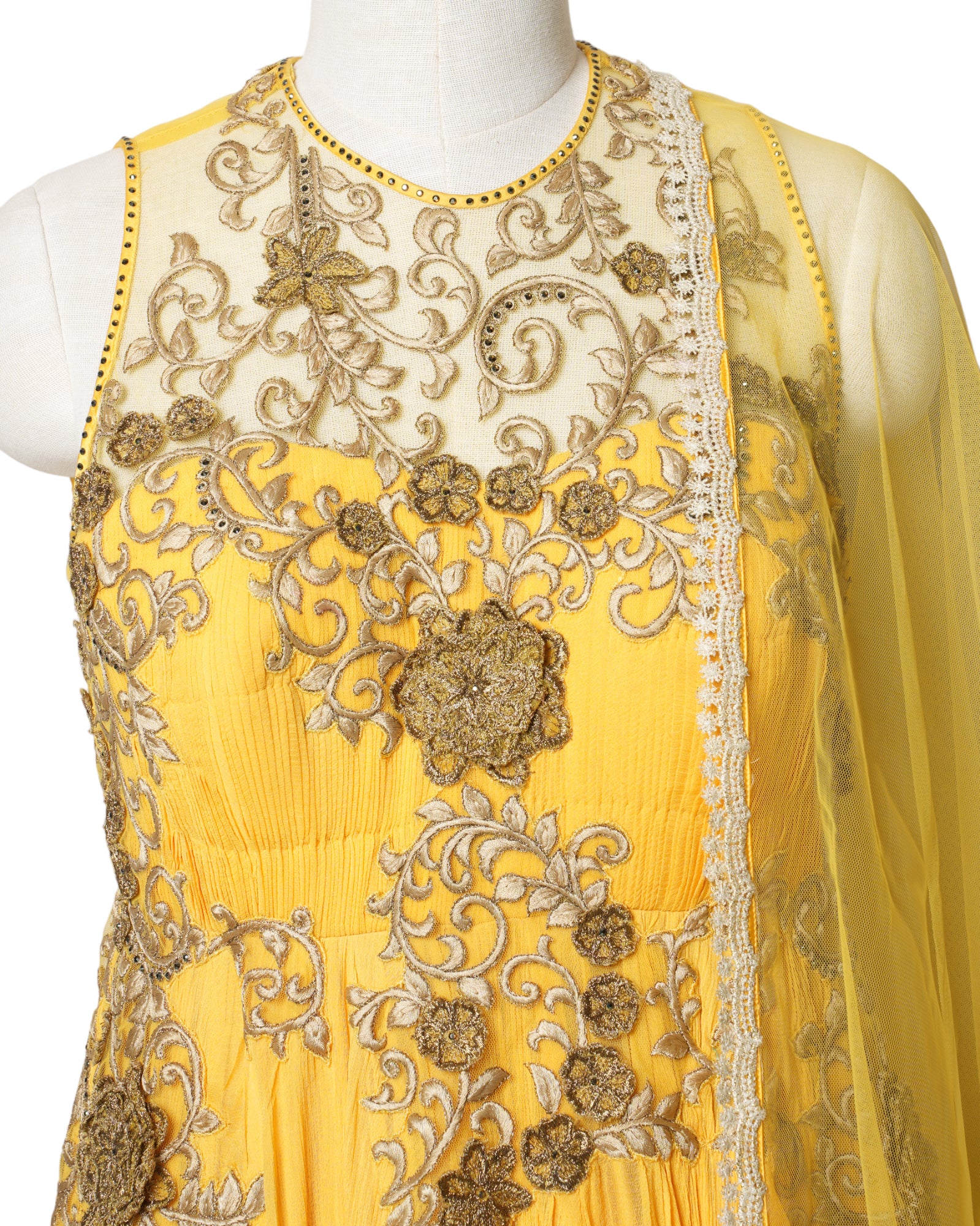Amber Yellow Shaded Anarkali