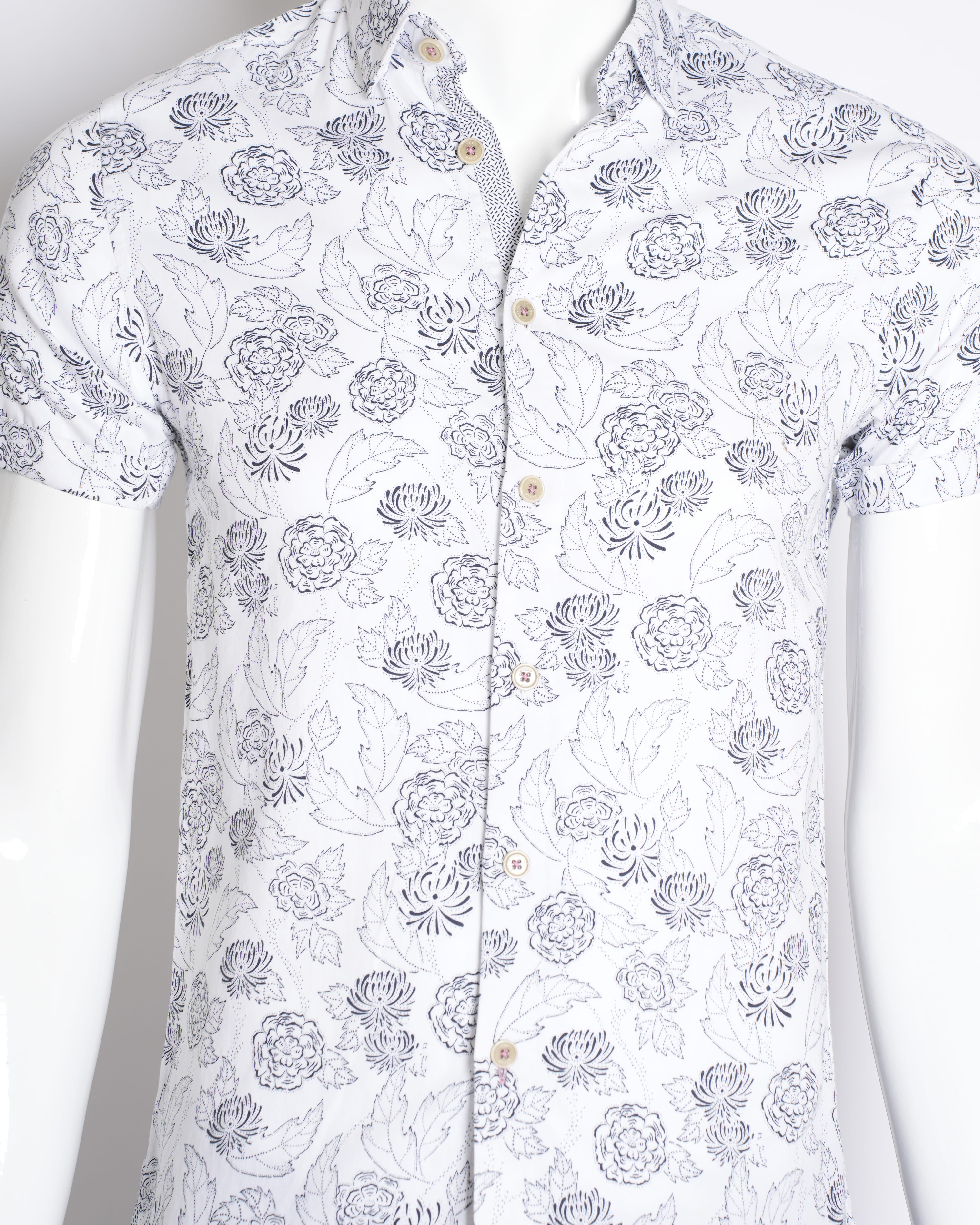 Ted Baker Black and Floral Printed Shirt