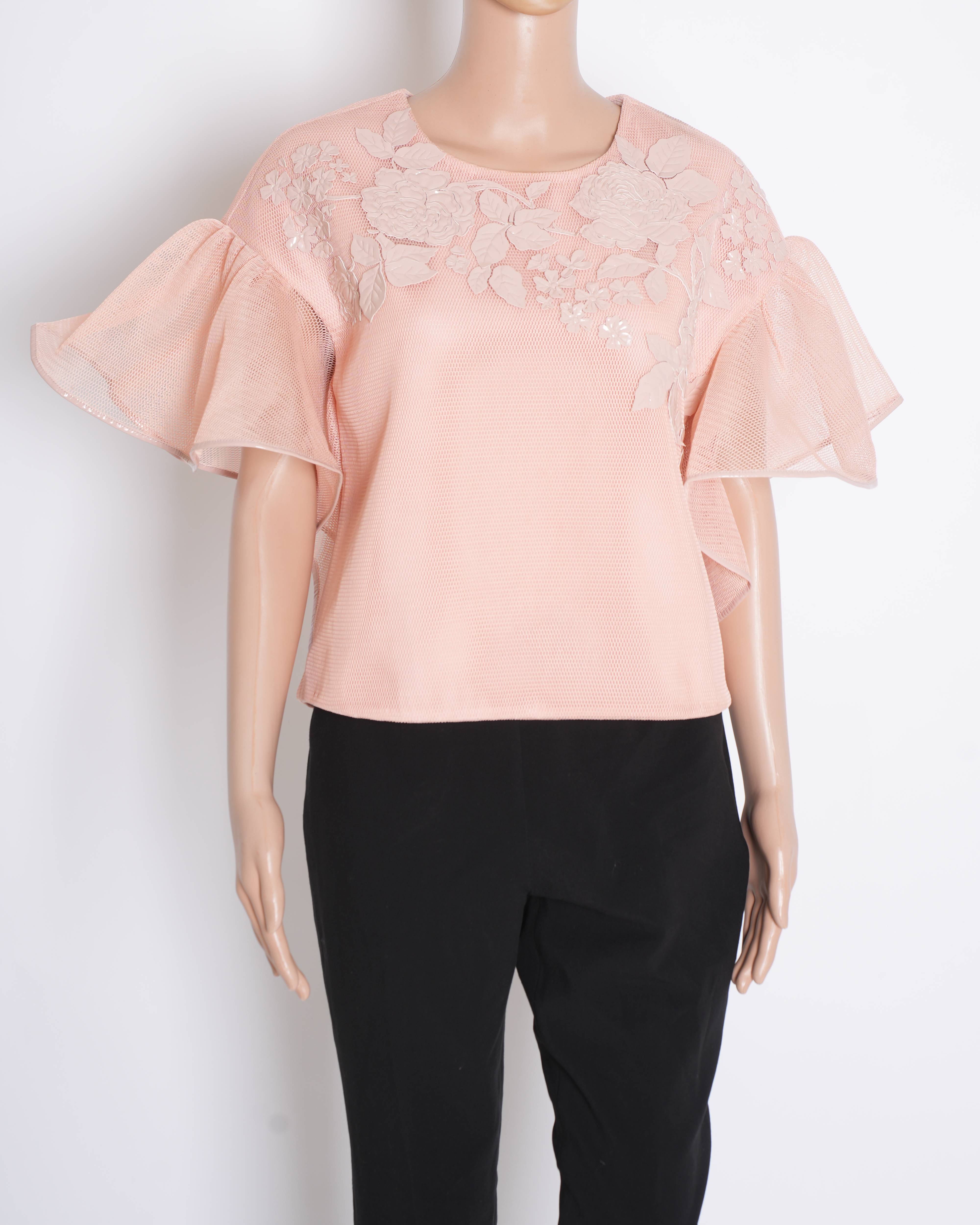Pankaj & Nidhi Peach floral top