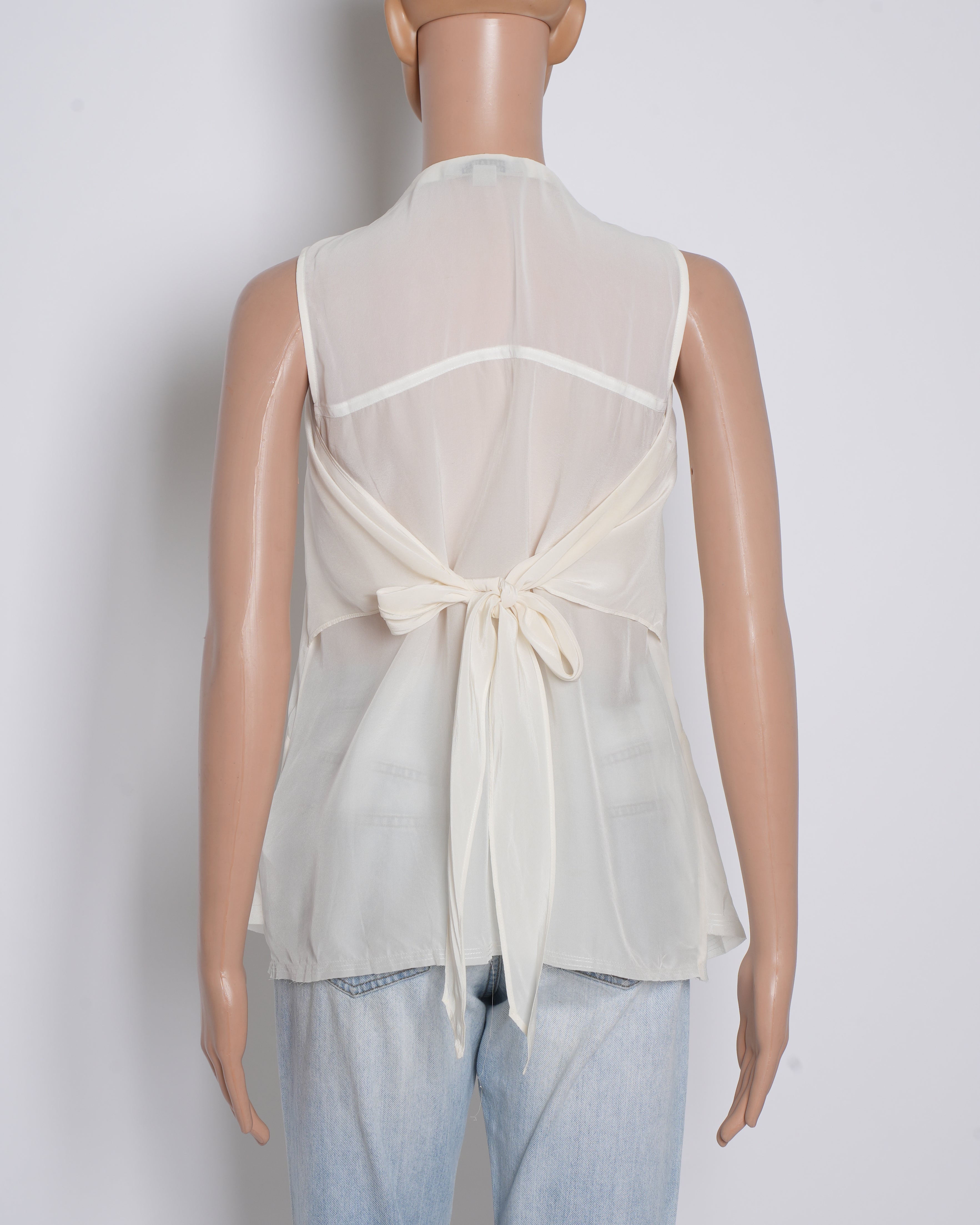 All Saints White Zipper Top
