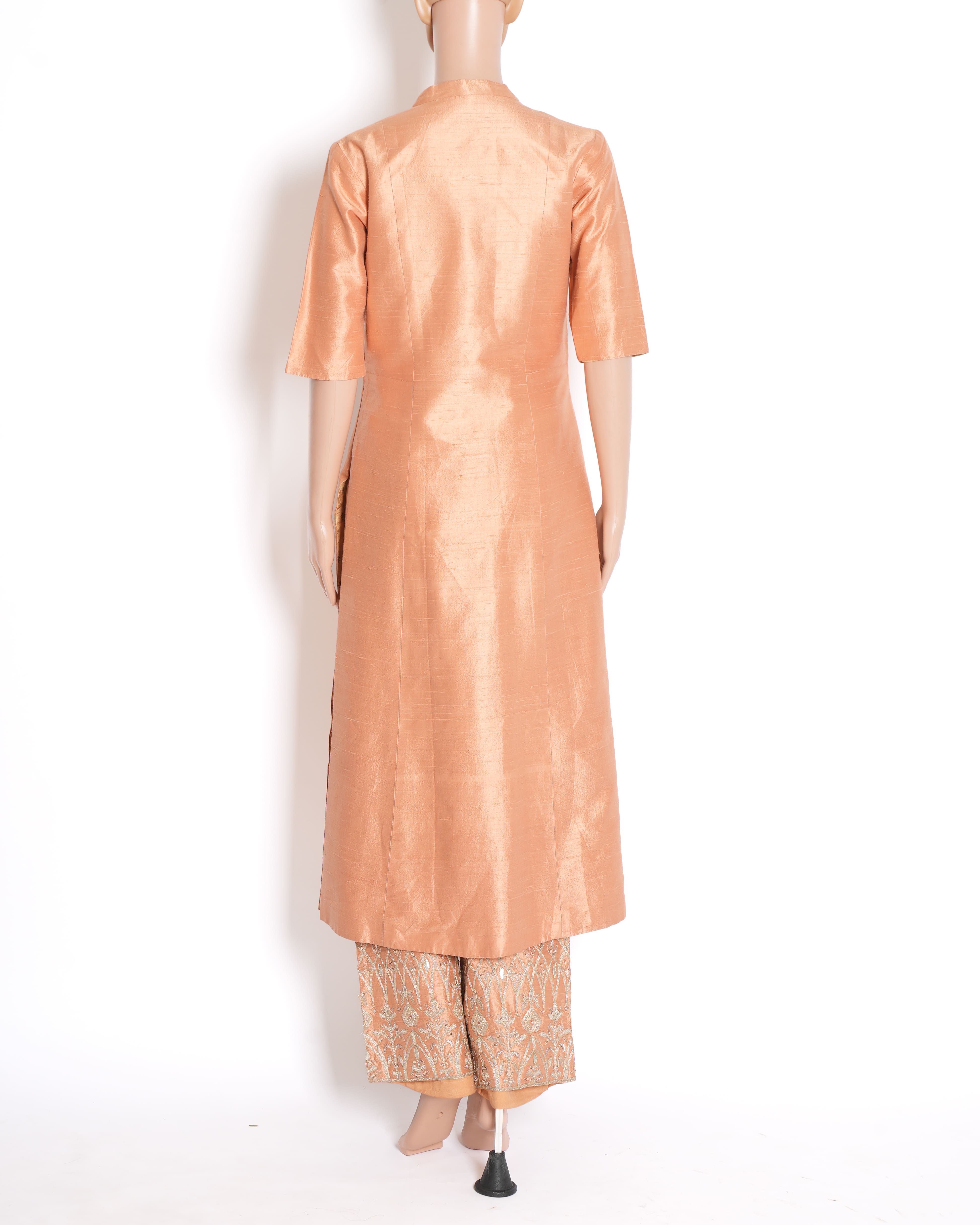 Anita Dongre Peach Embroidered Kurta with Palazzo Set of 2