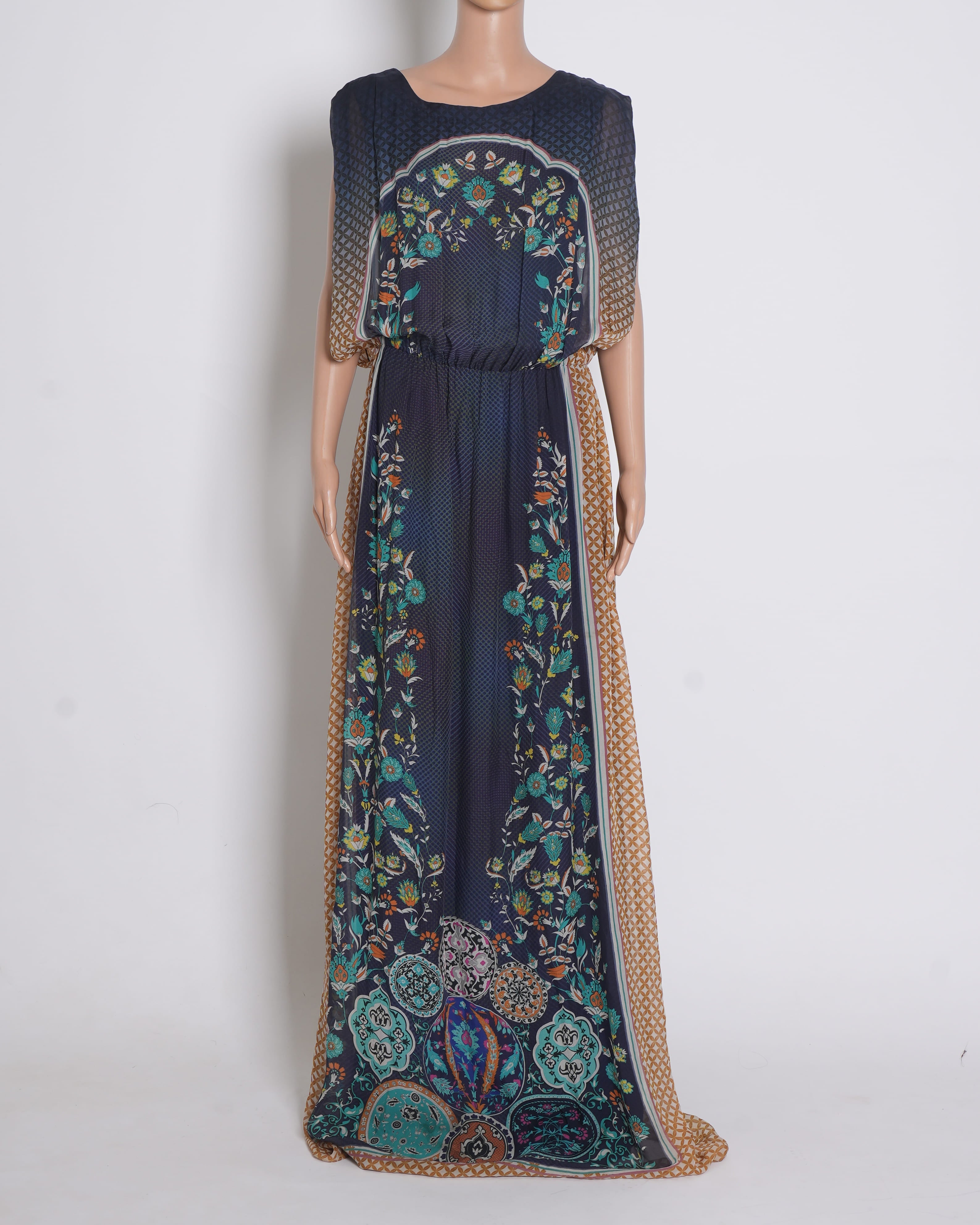 Pankaj & Nidhi Printed Sleeveless Long Dress