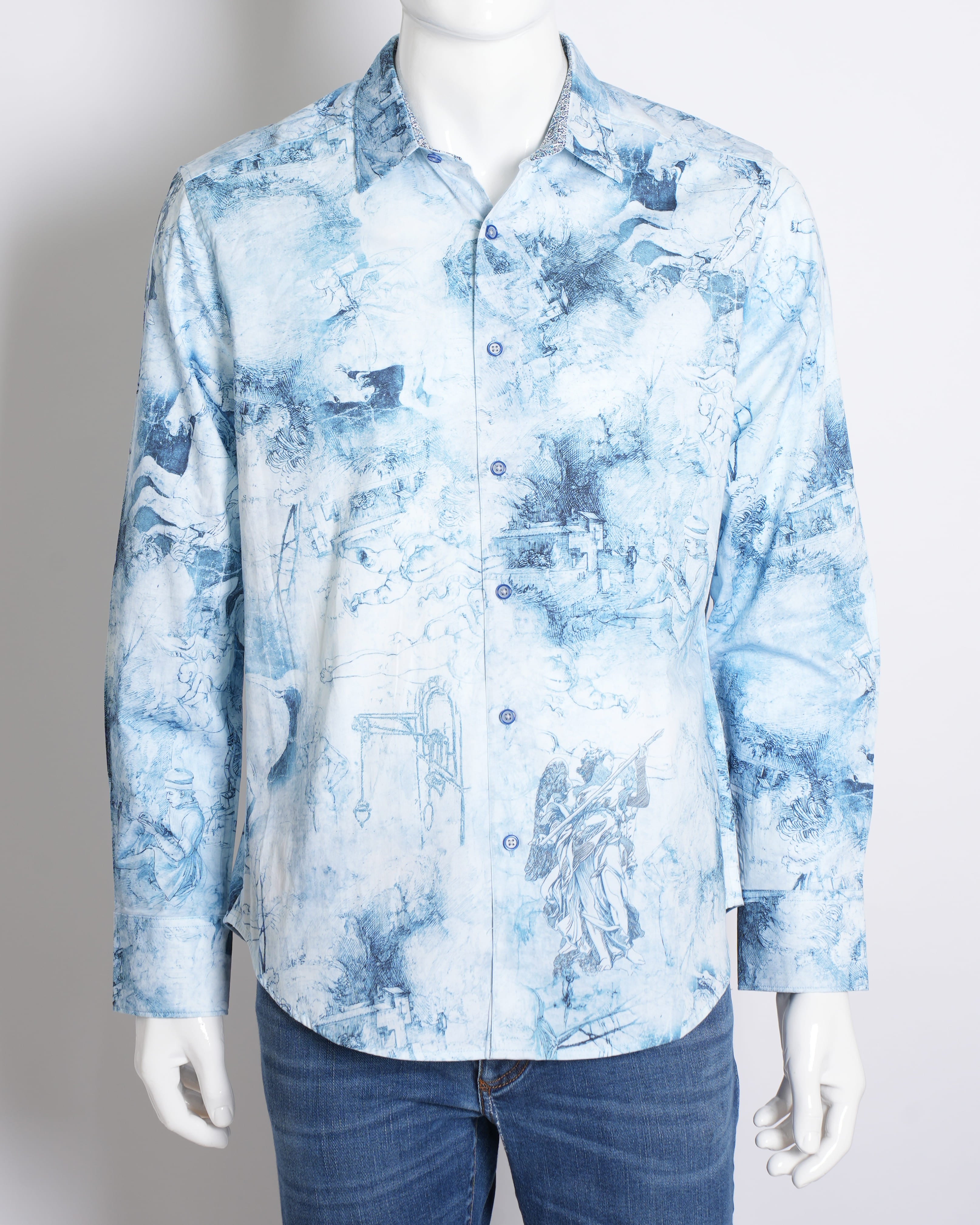 Roberto Graham Button Down Full Sleeve Printed Shirt