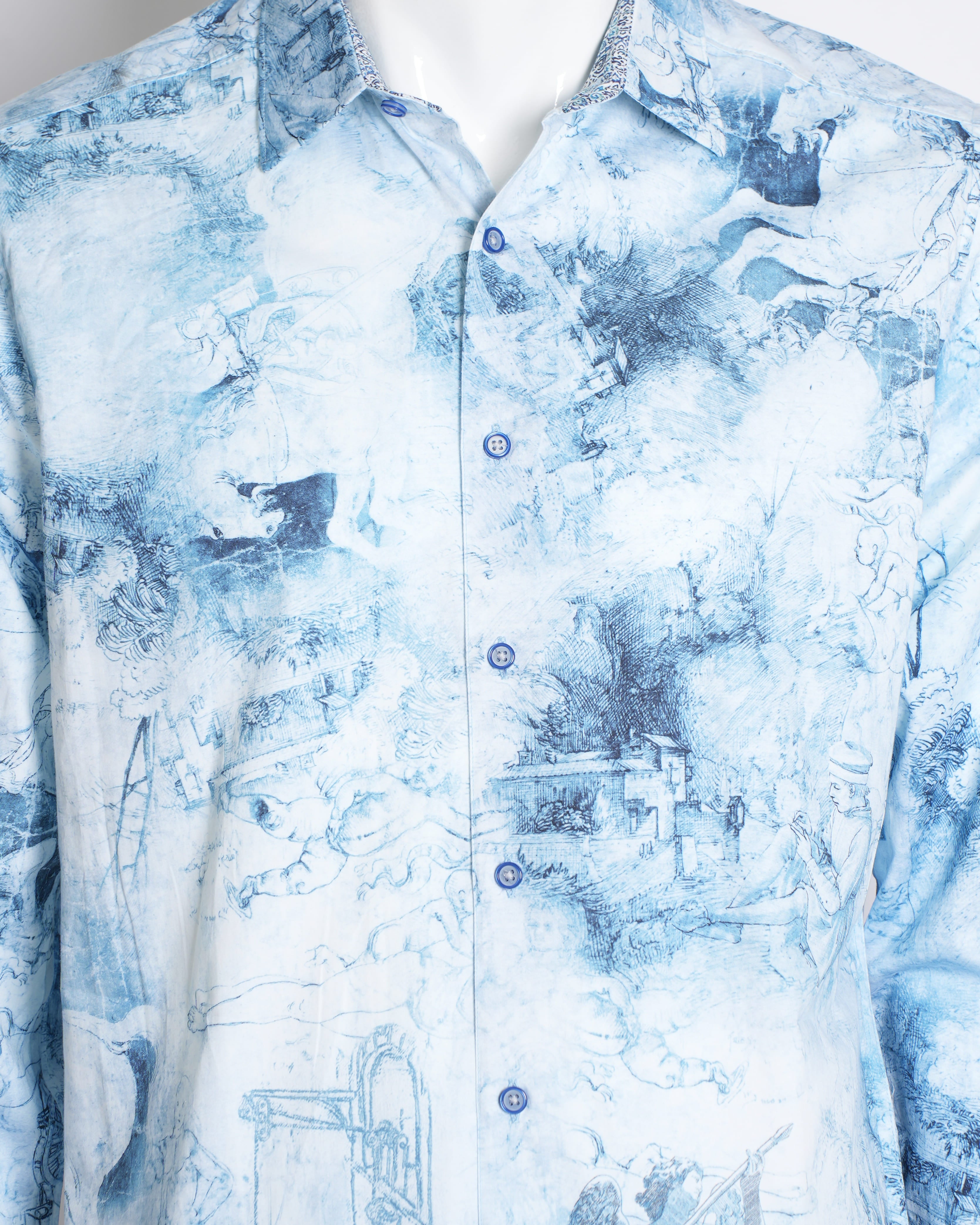 Roberto Graham Button Down Full Sleeve Printed Shirt
