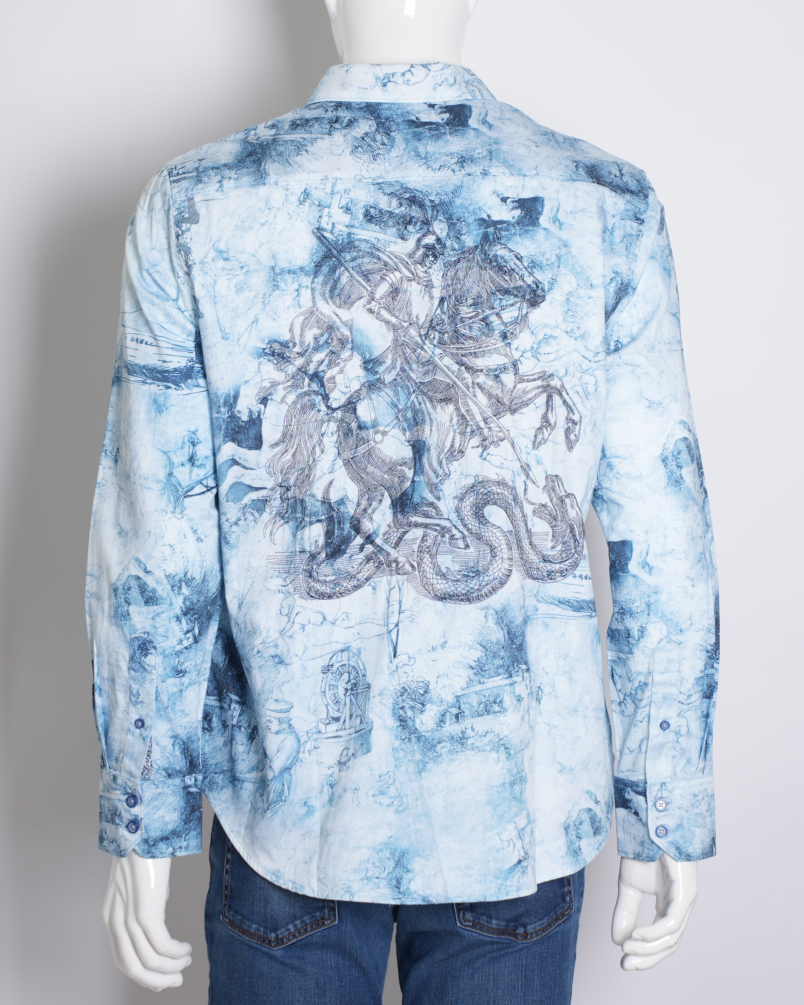 Roberto Graham Button Down Full Sleeve Printed Shirt