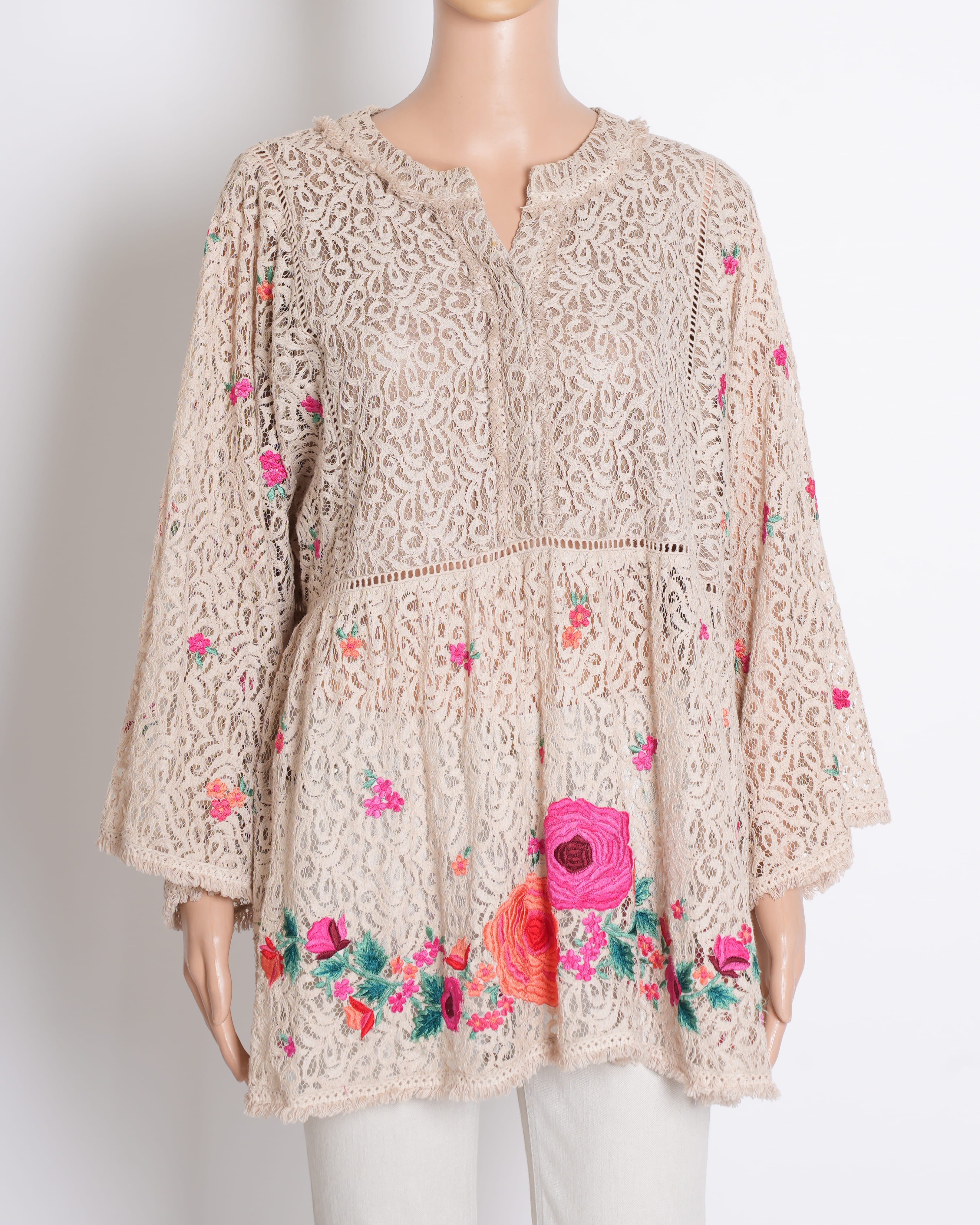 Ranna Gill Top with Floral Embroidery