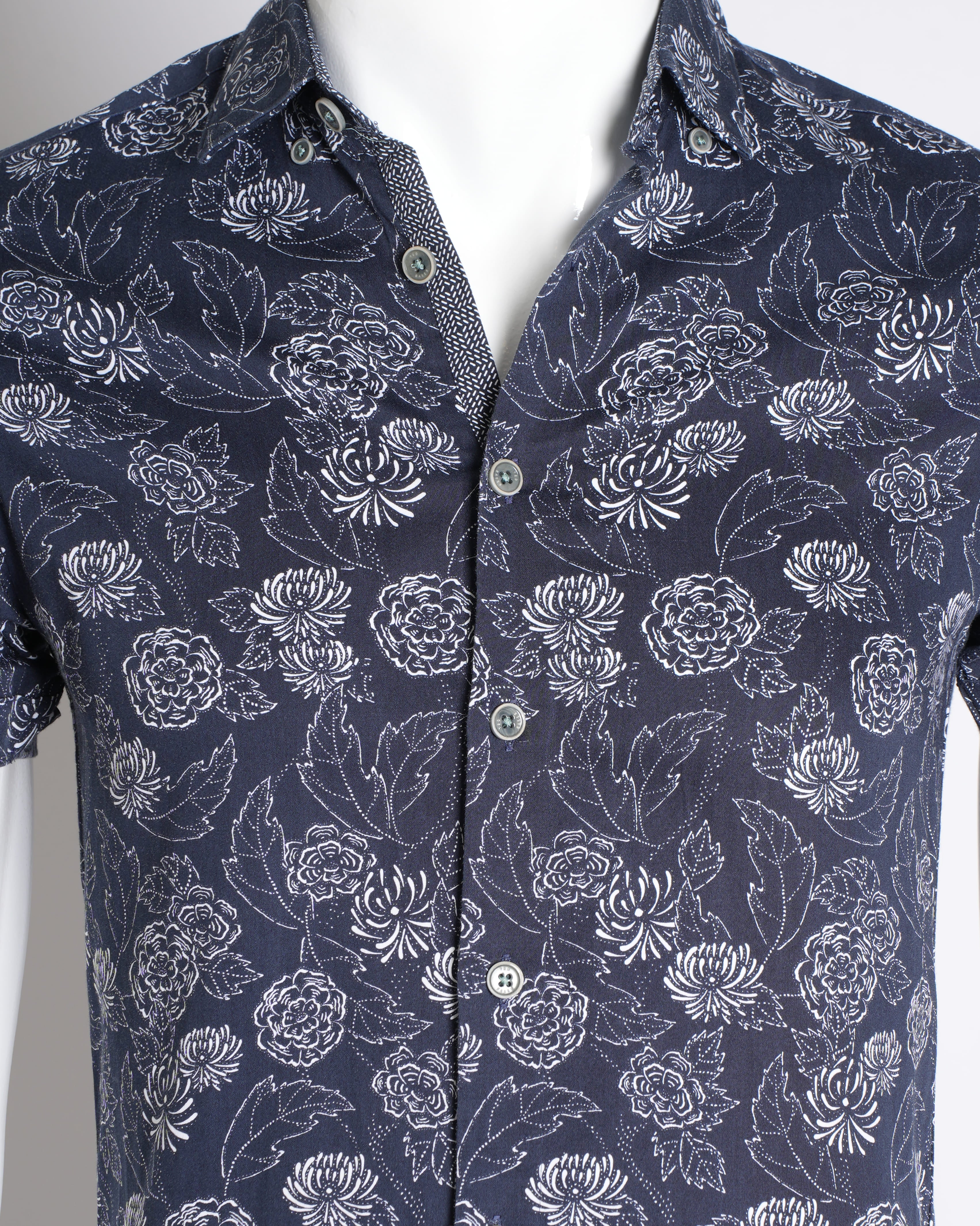 Ted Baker Floral Navy Blue Shirt