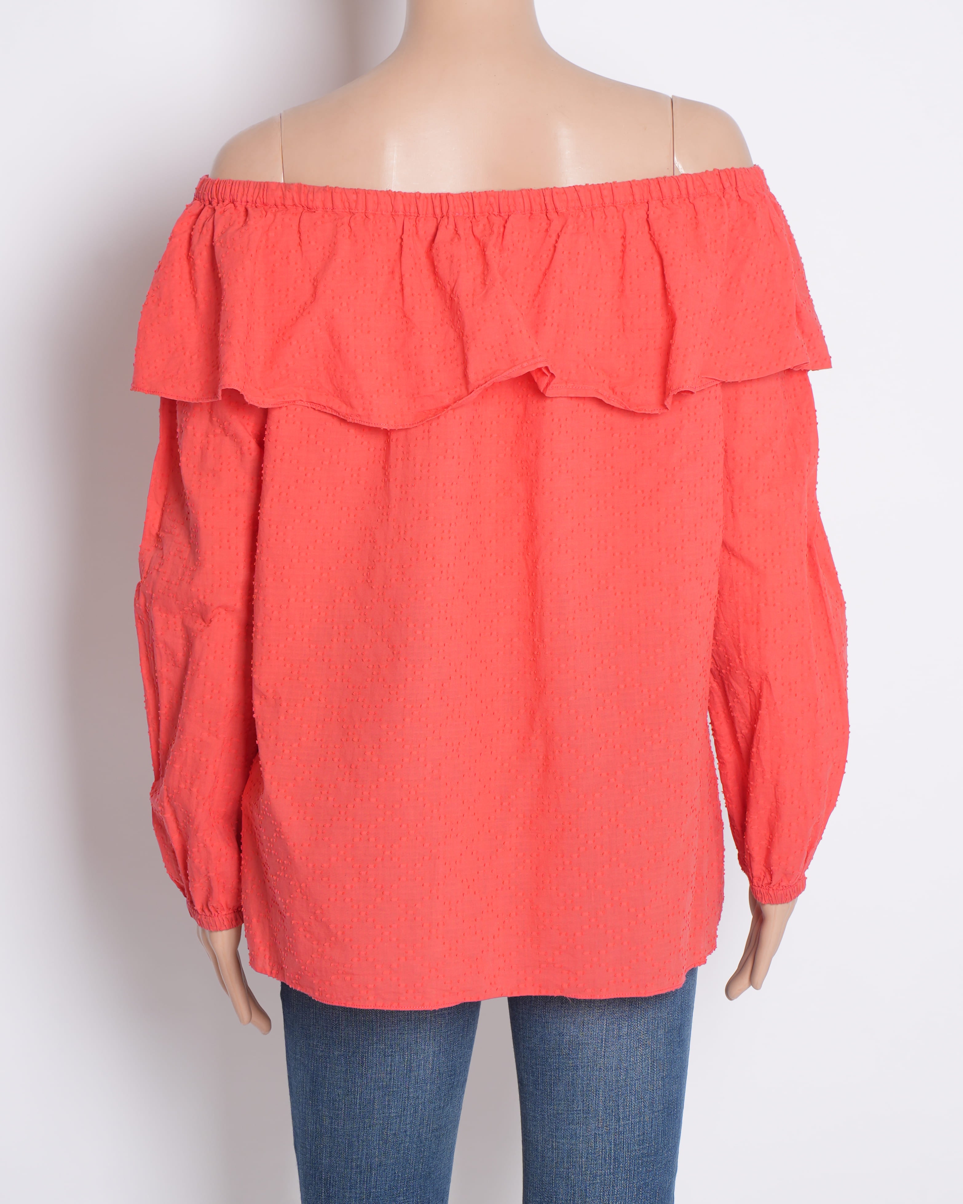 Michael Kors Off‑Shoulder Ruffle Top