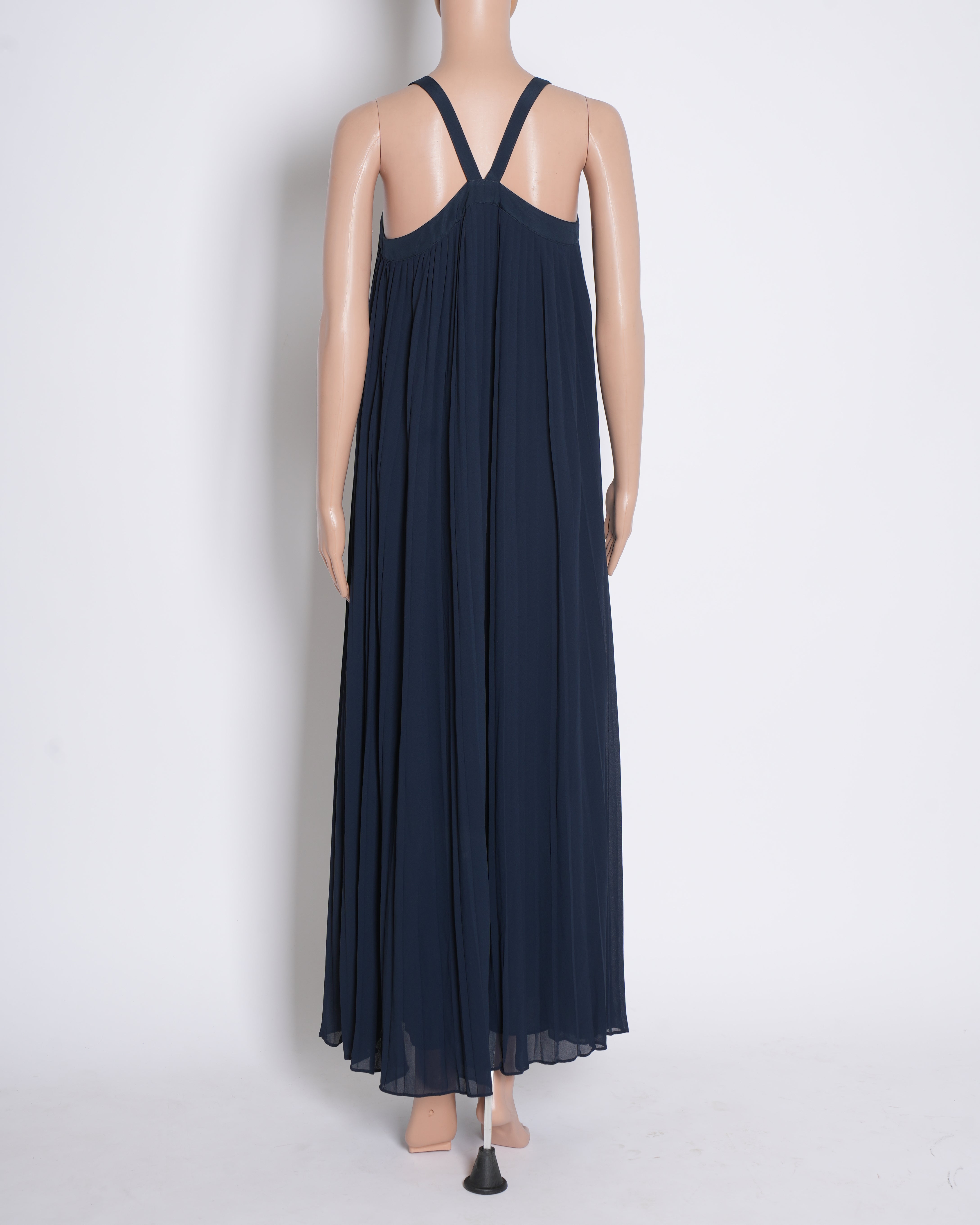 Michael Kors Pleated Dress in Navy Blue