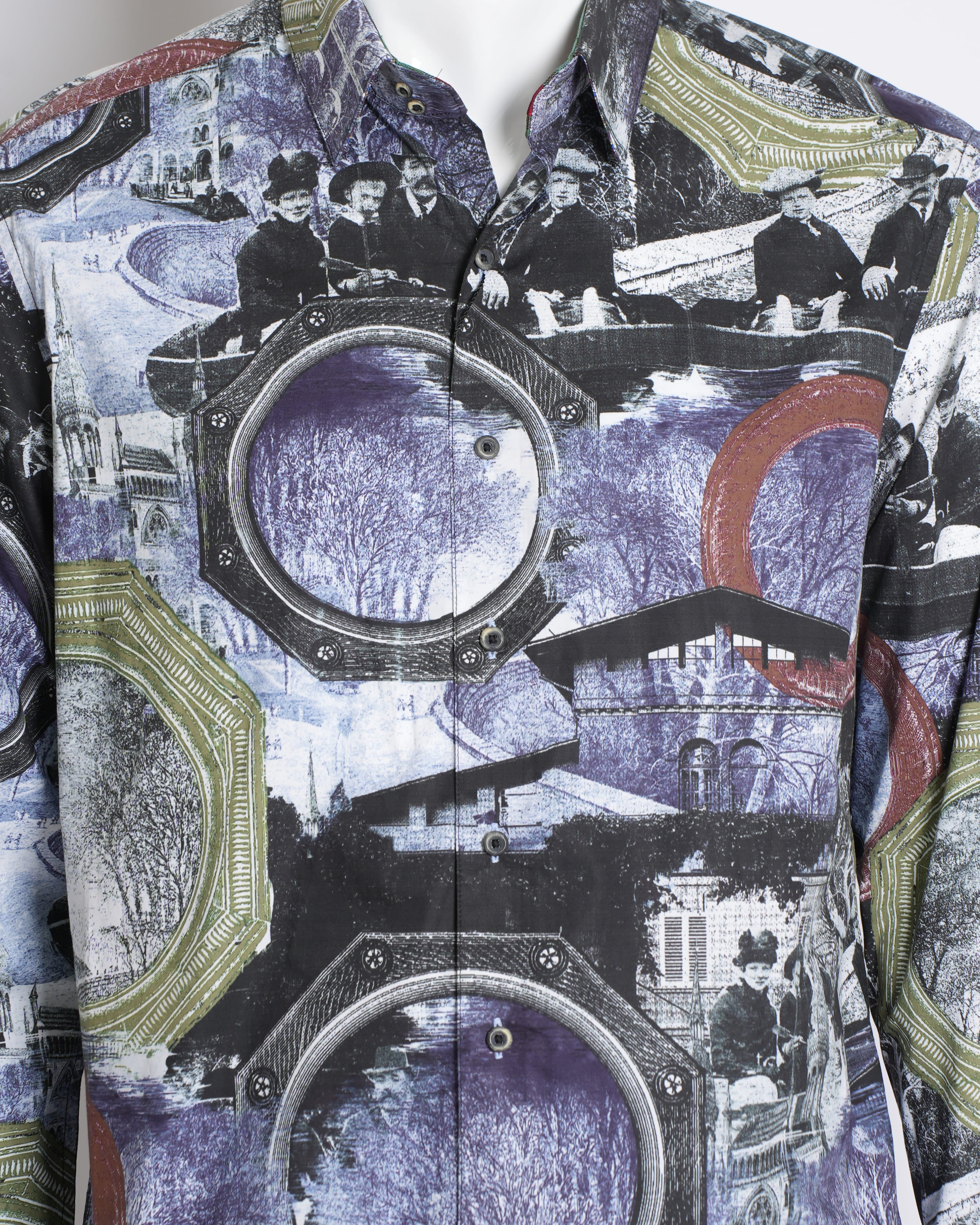 Roberto Graham Button Down Full Sleeve Printed Shirt