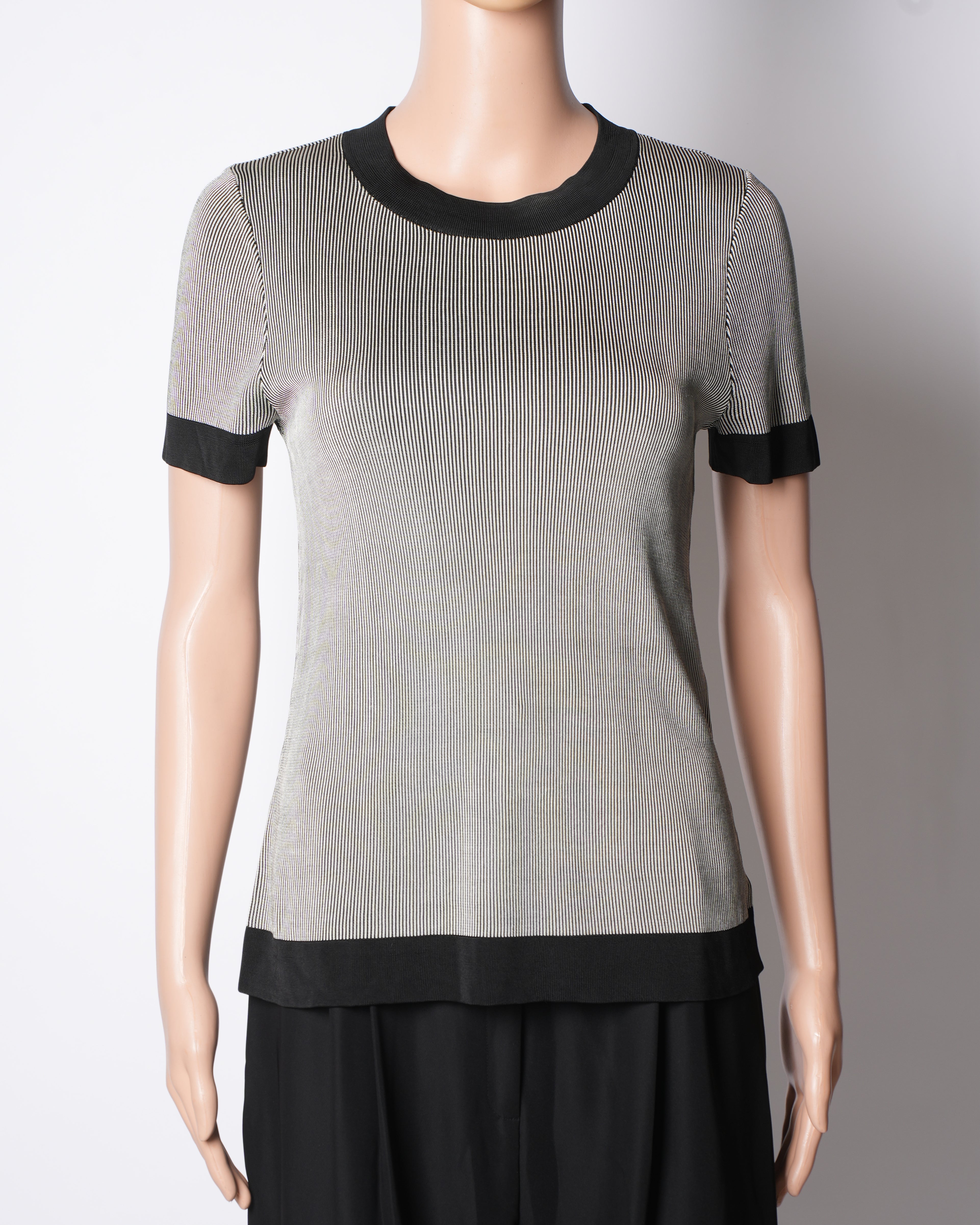Rag & Bone Vertical Stripe Top In Black & White