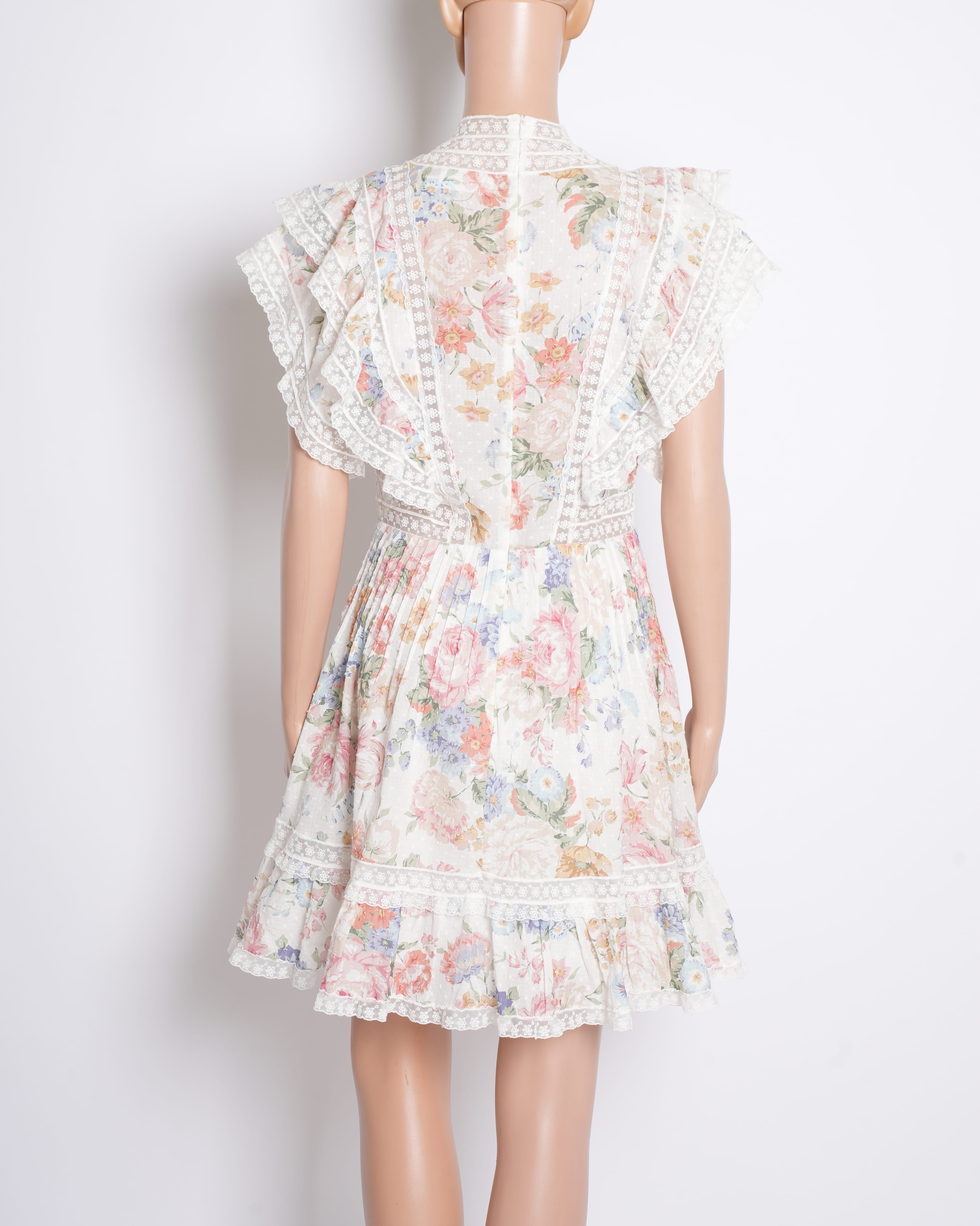 Zimmermann Lace Mini Dress in White