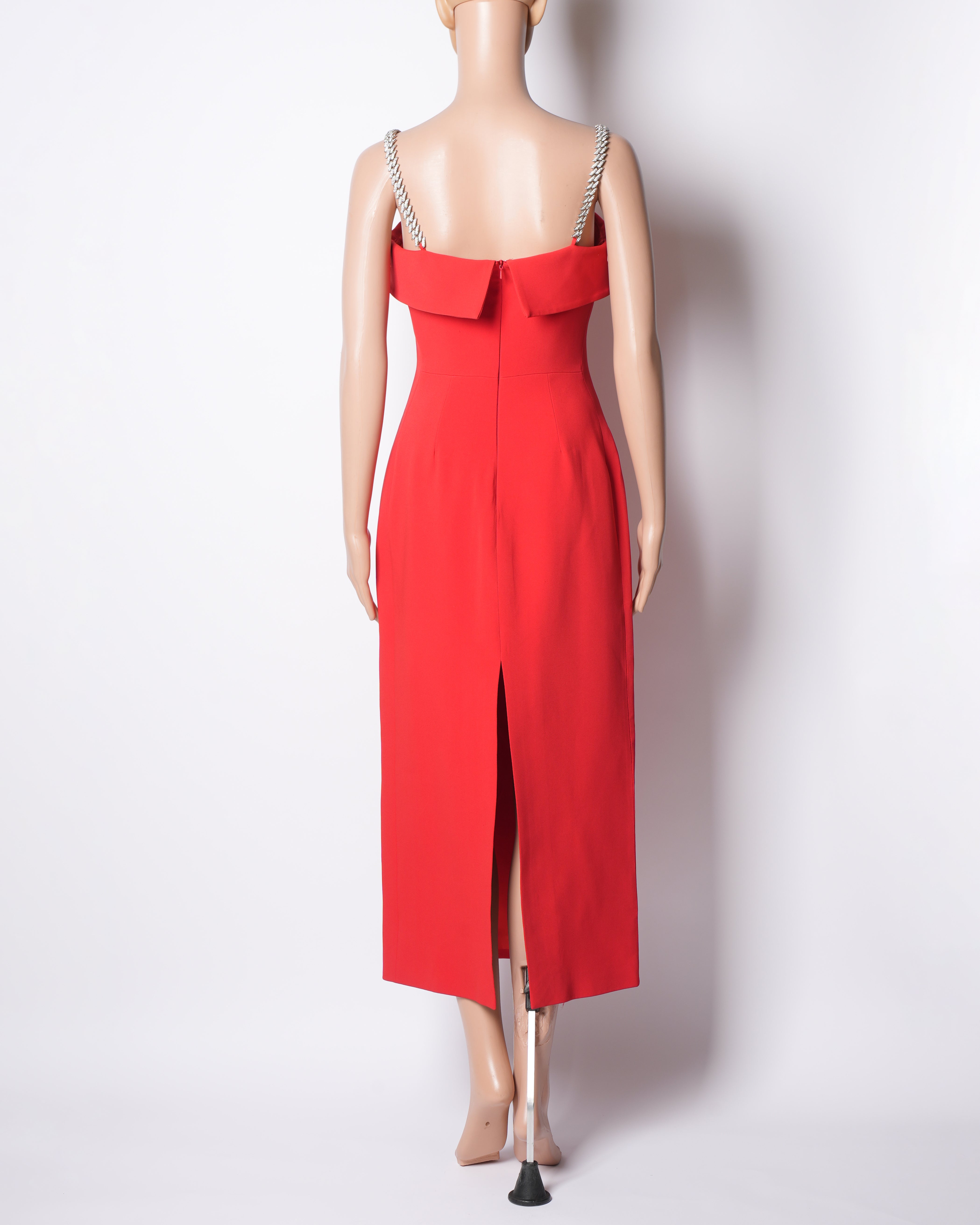 David Koma Red Form Fit Dress