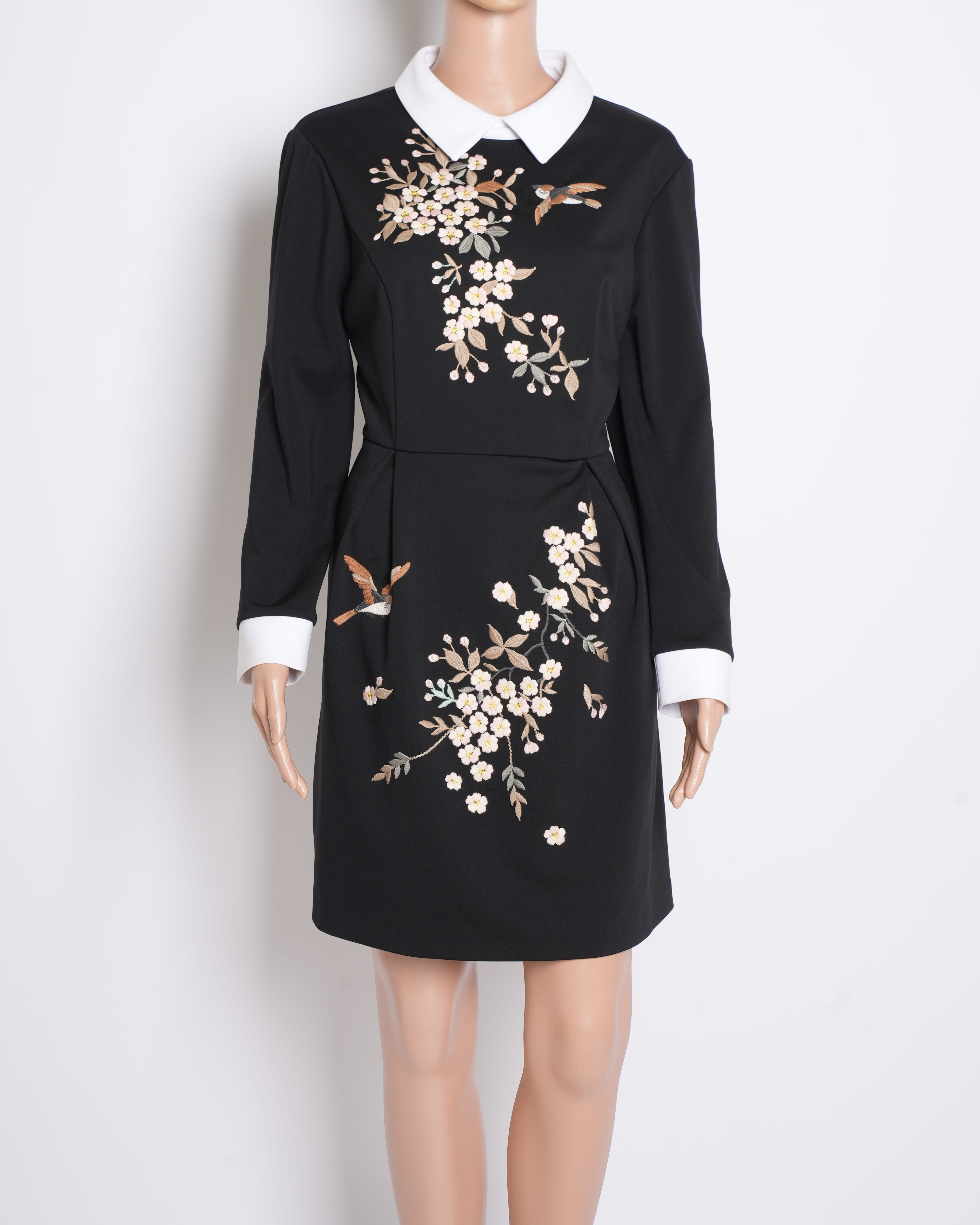 Ted Baker Collared Dress with Floral Embroidered Detailing
