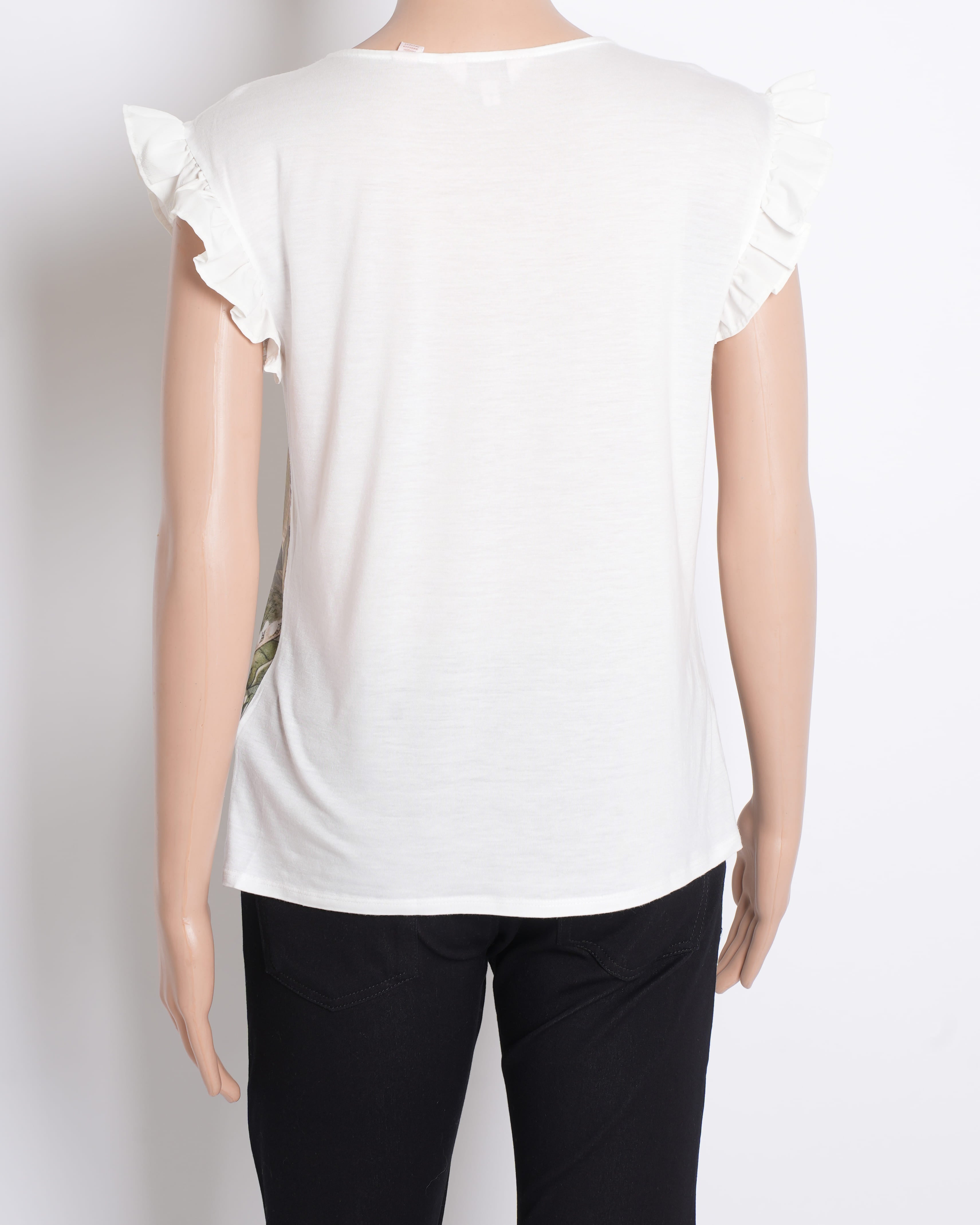Ted Baker Floral Printed Top with Gathered Detailing on Sleeves