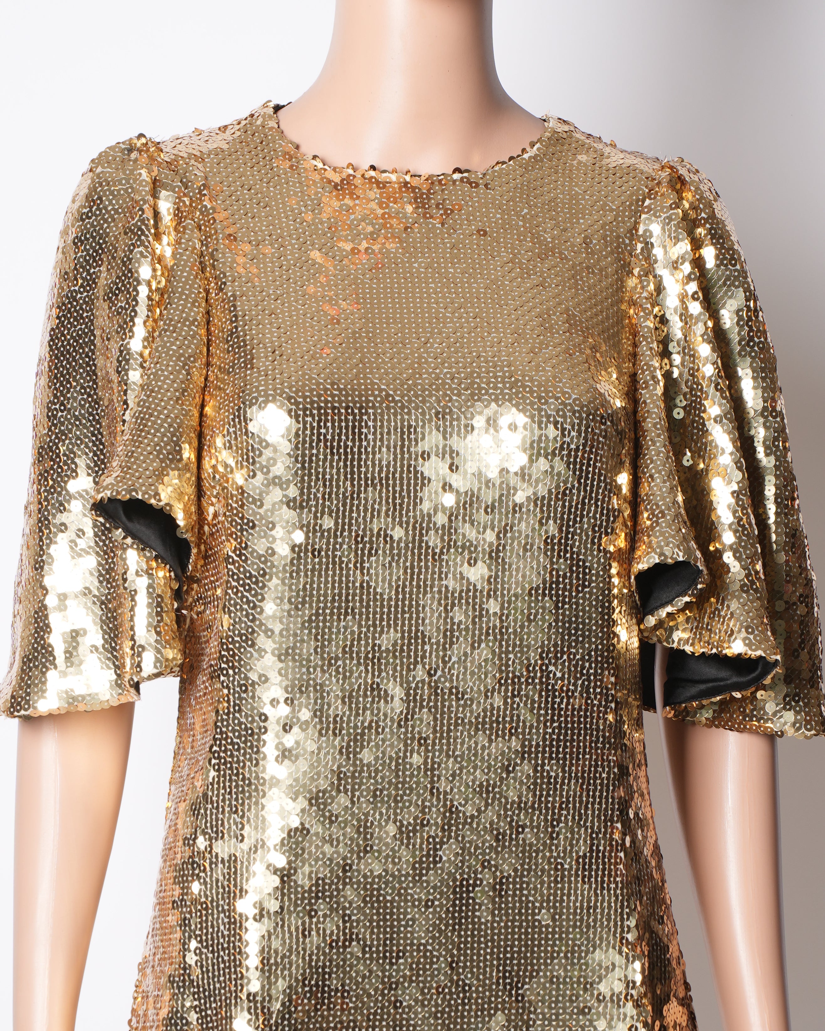 The Vampires Wife Glitsy Golden Sequin Dress