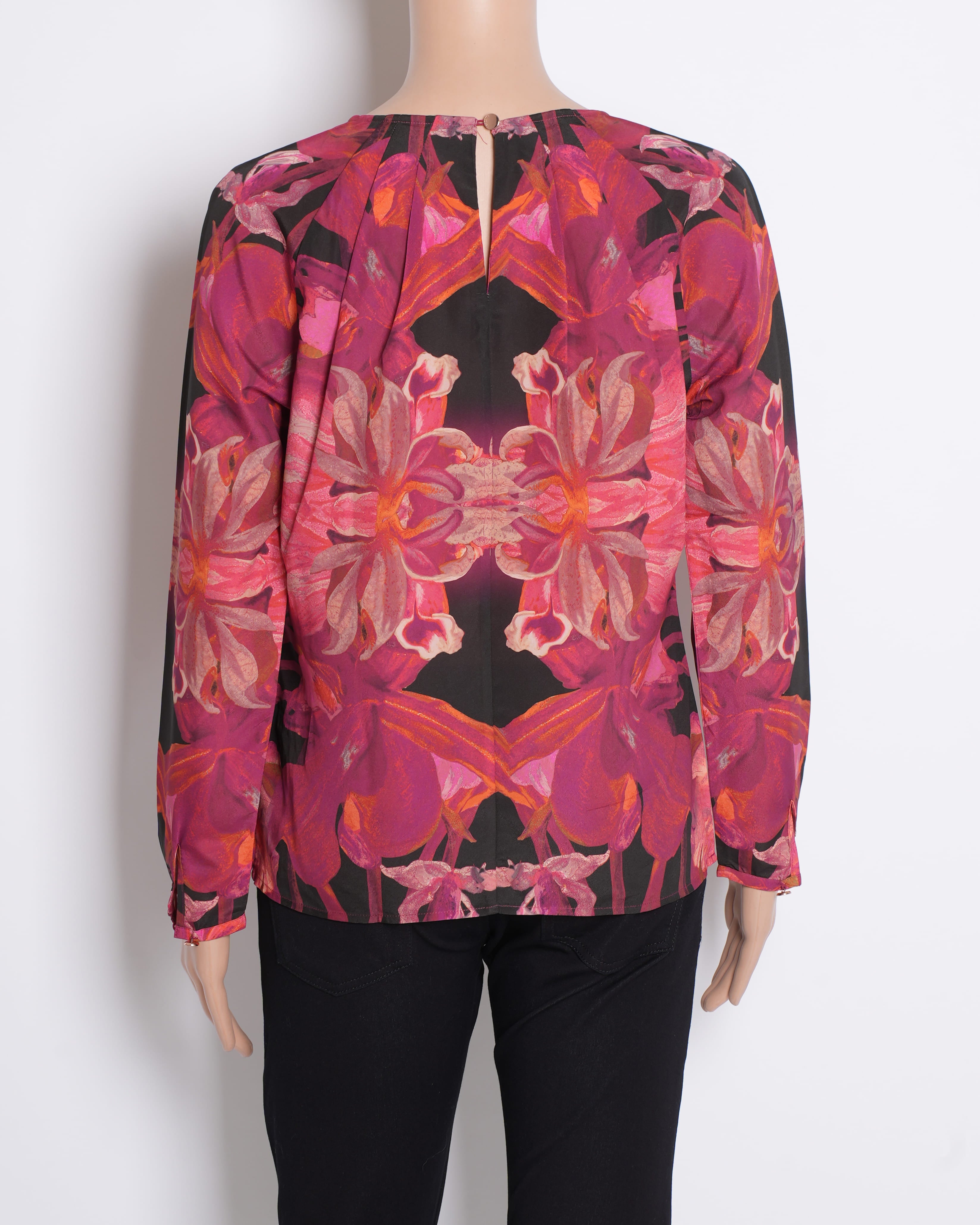 Ted Baker Floral Top In Red & Black