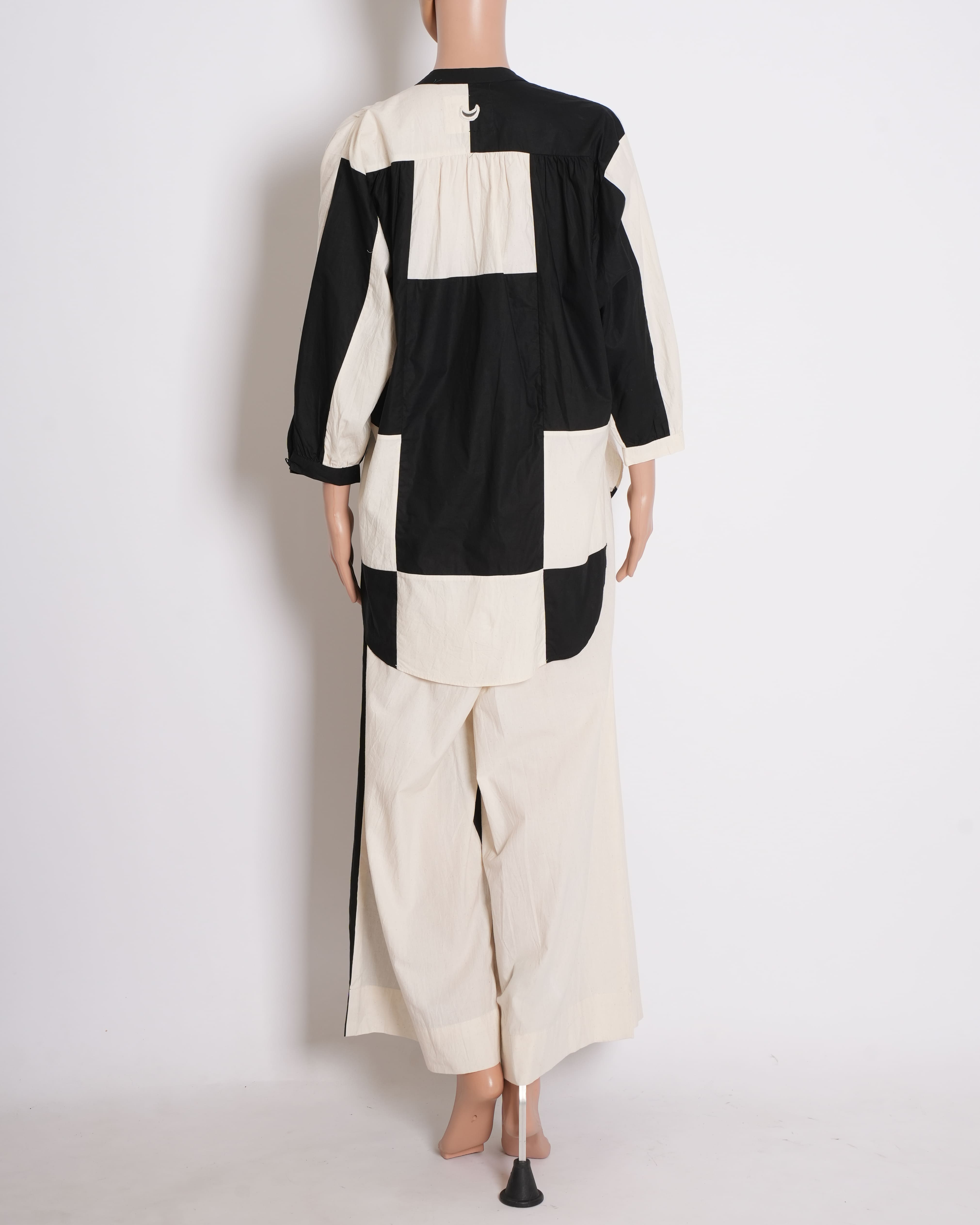 Ofrida Stardust silk Patchwork 2-piece Set In Raw Silk