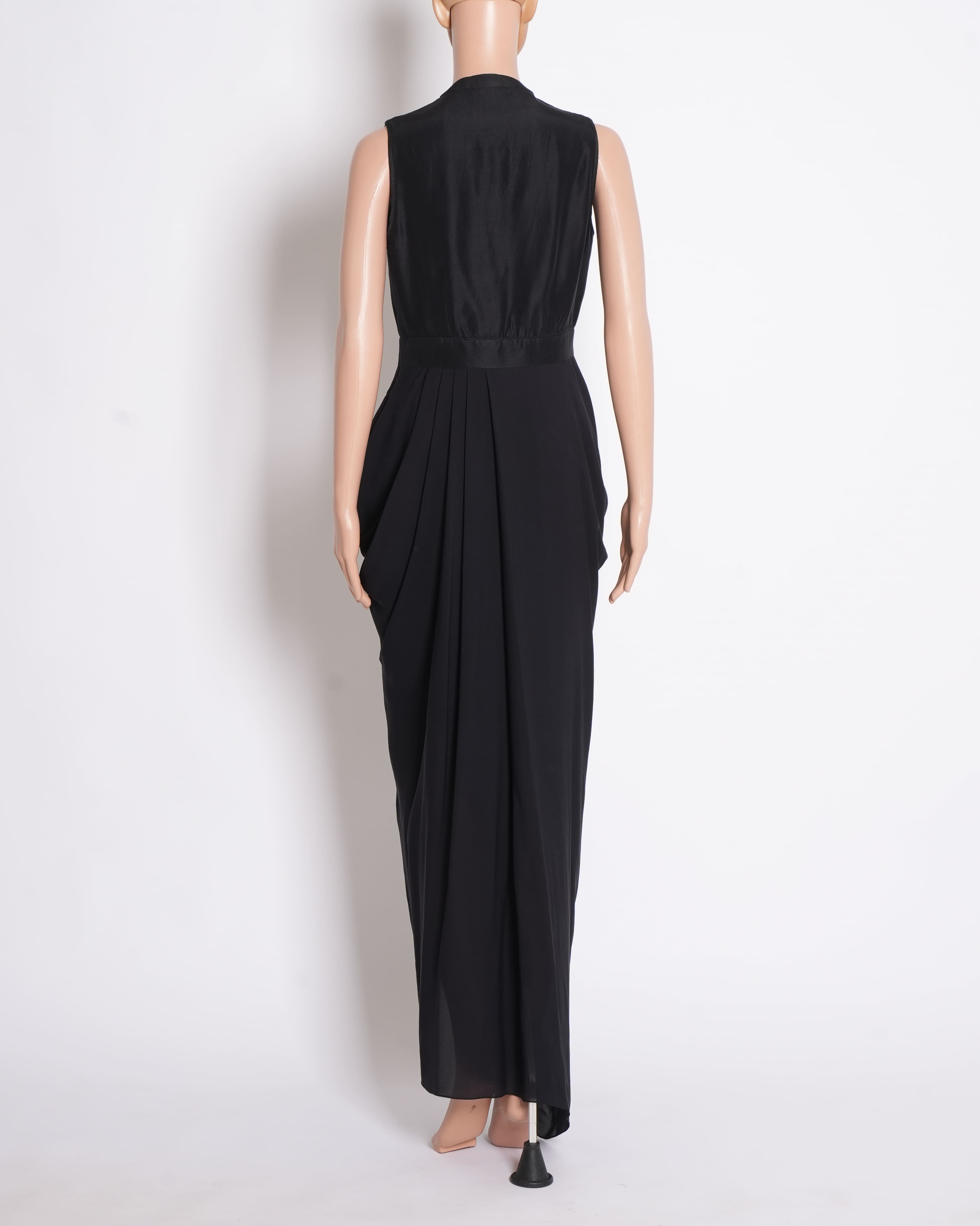 New Tarun Tahiliani black zip up dress