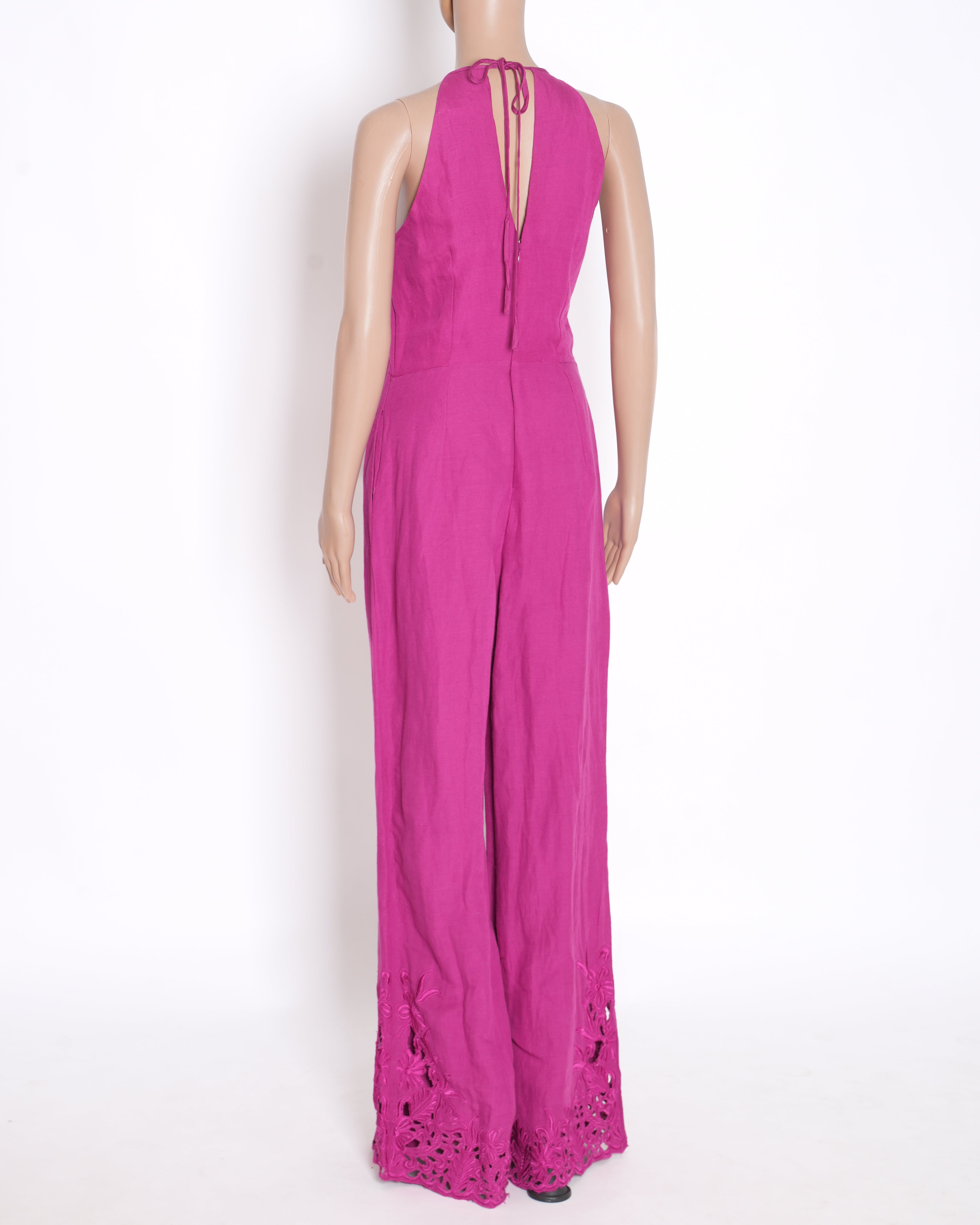 New Anthropologie Linen Blend Cutwork Jumpsuit