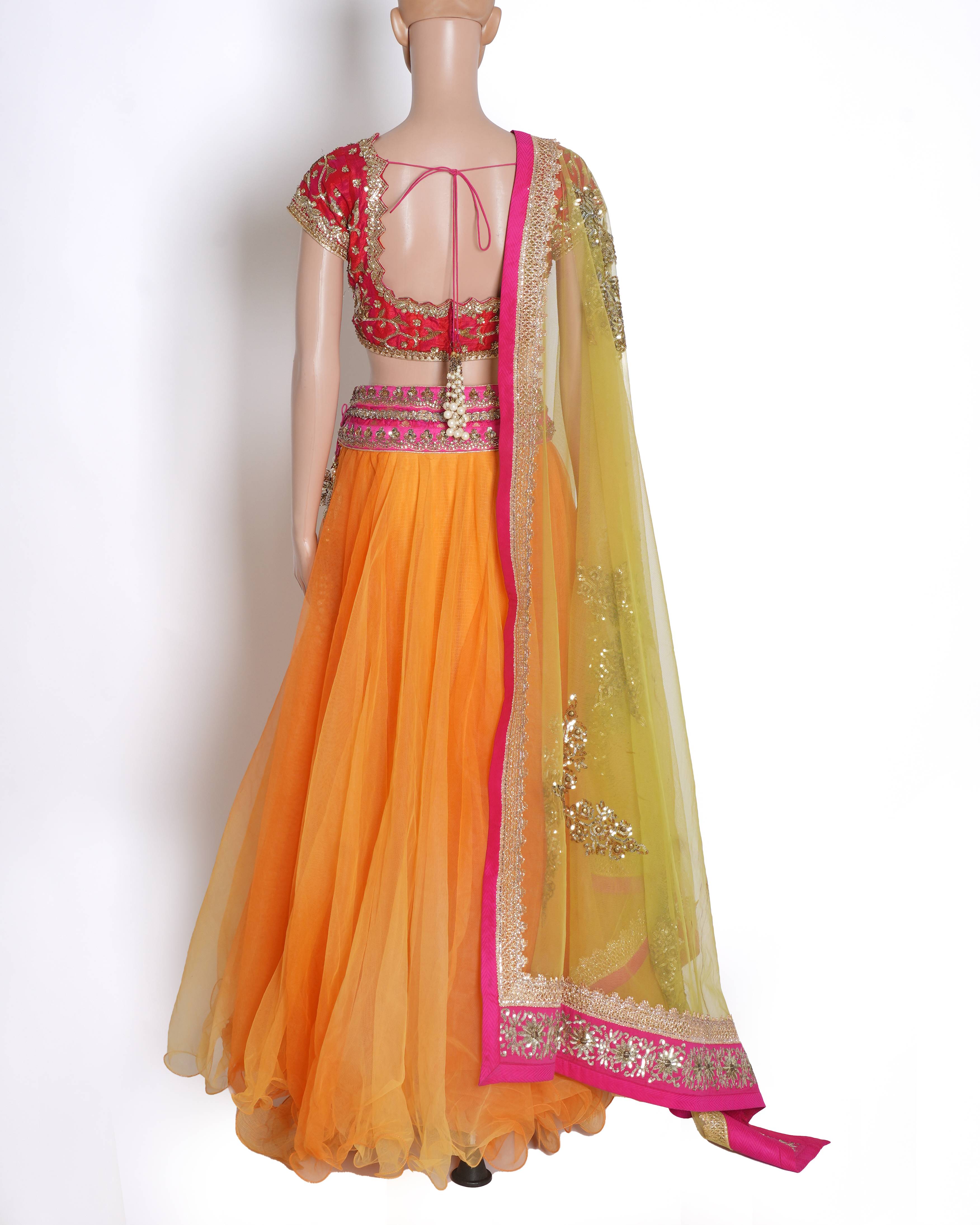 Anushree Reddy Net Lehenga Set of 3