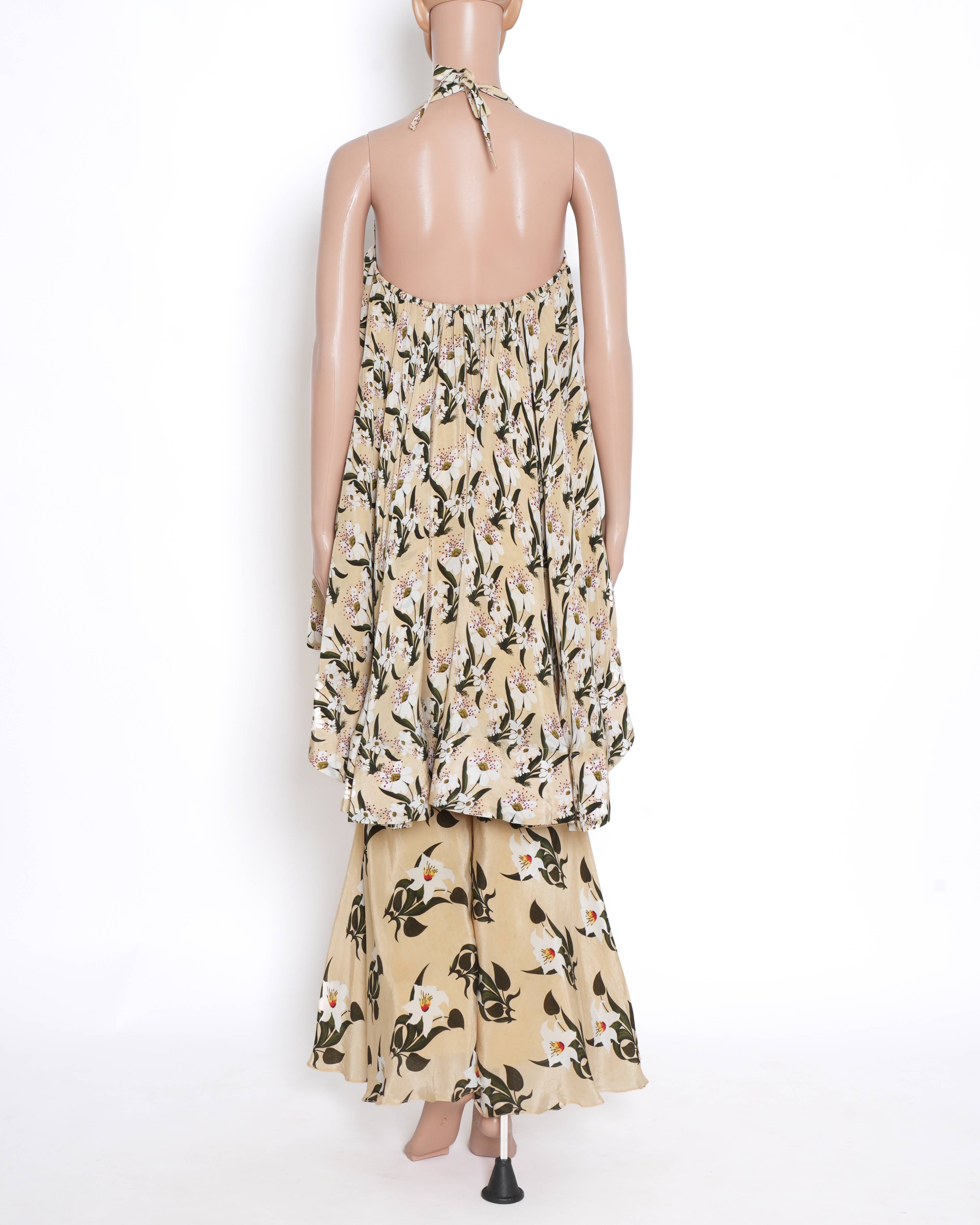 New Masaba Beige Crepe Printed Tunic Set