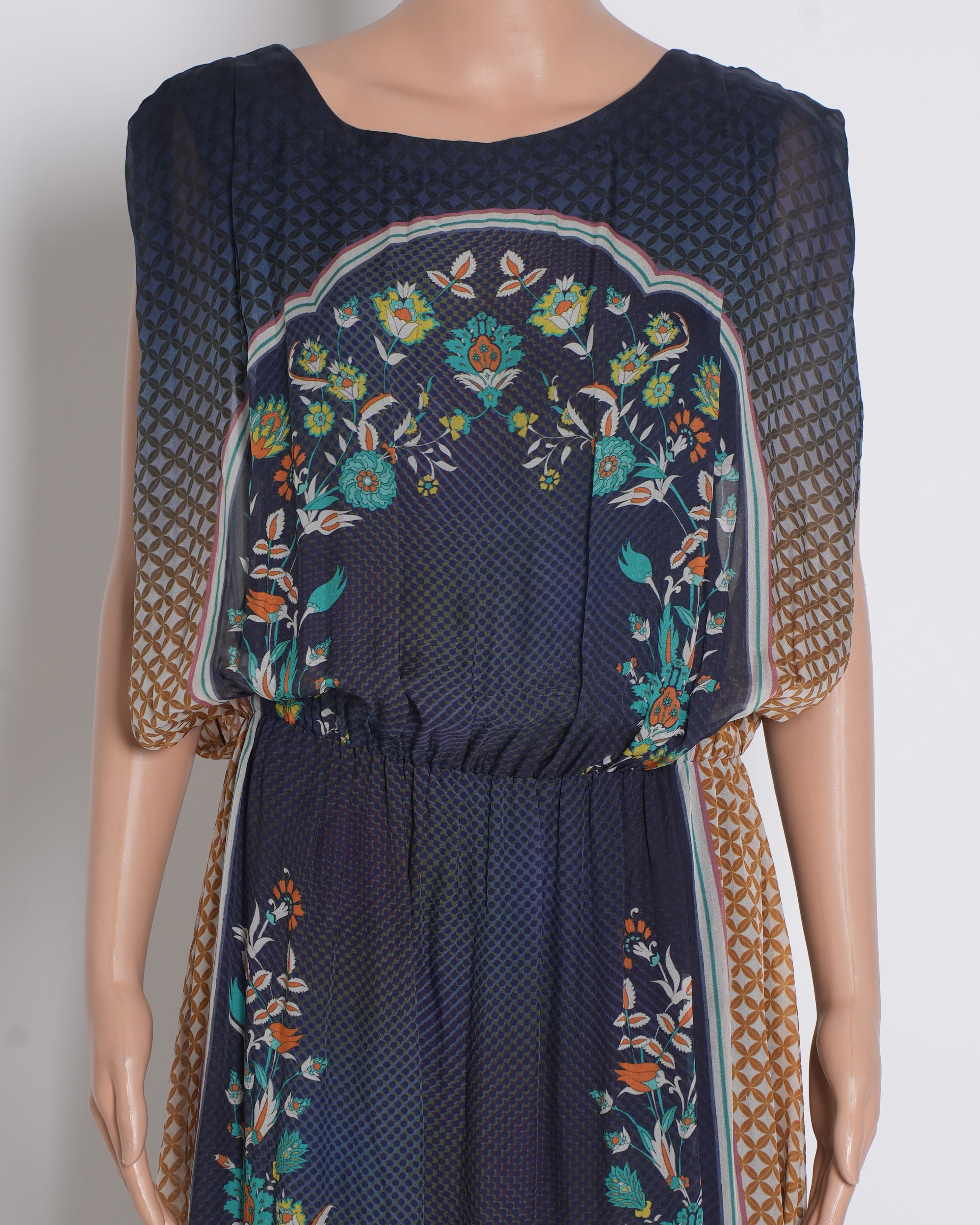 Pankaj & Nidhi Printed Sleeveless Long Dress