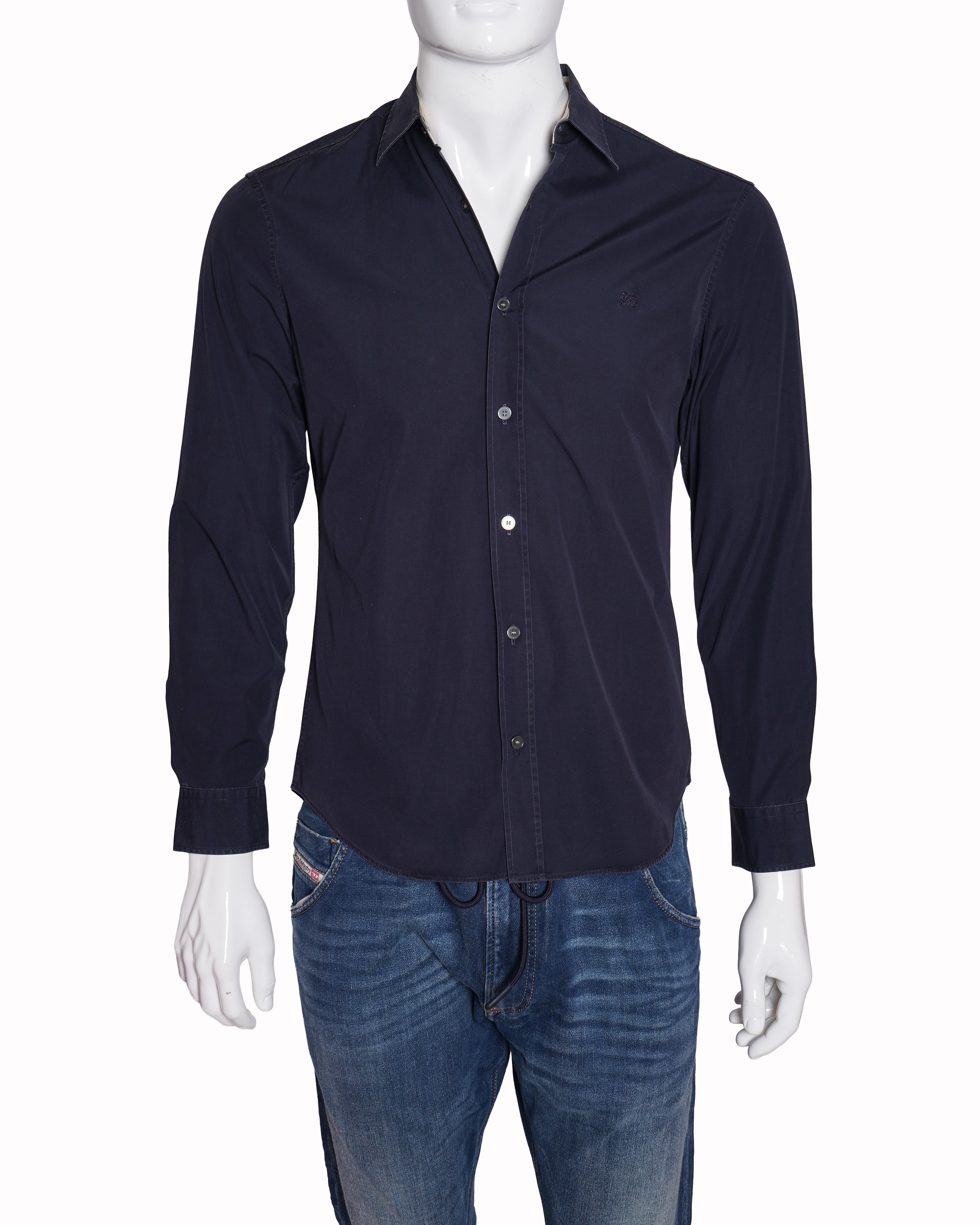 Burberry Navy Blue Full-Sleeve Shirt