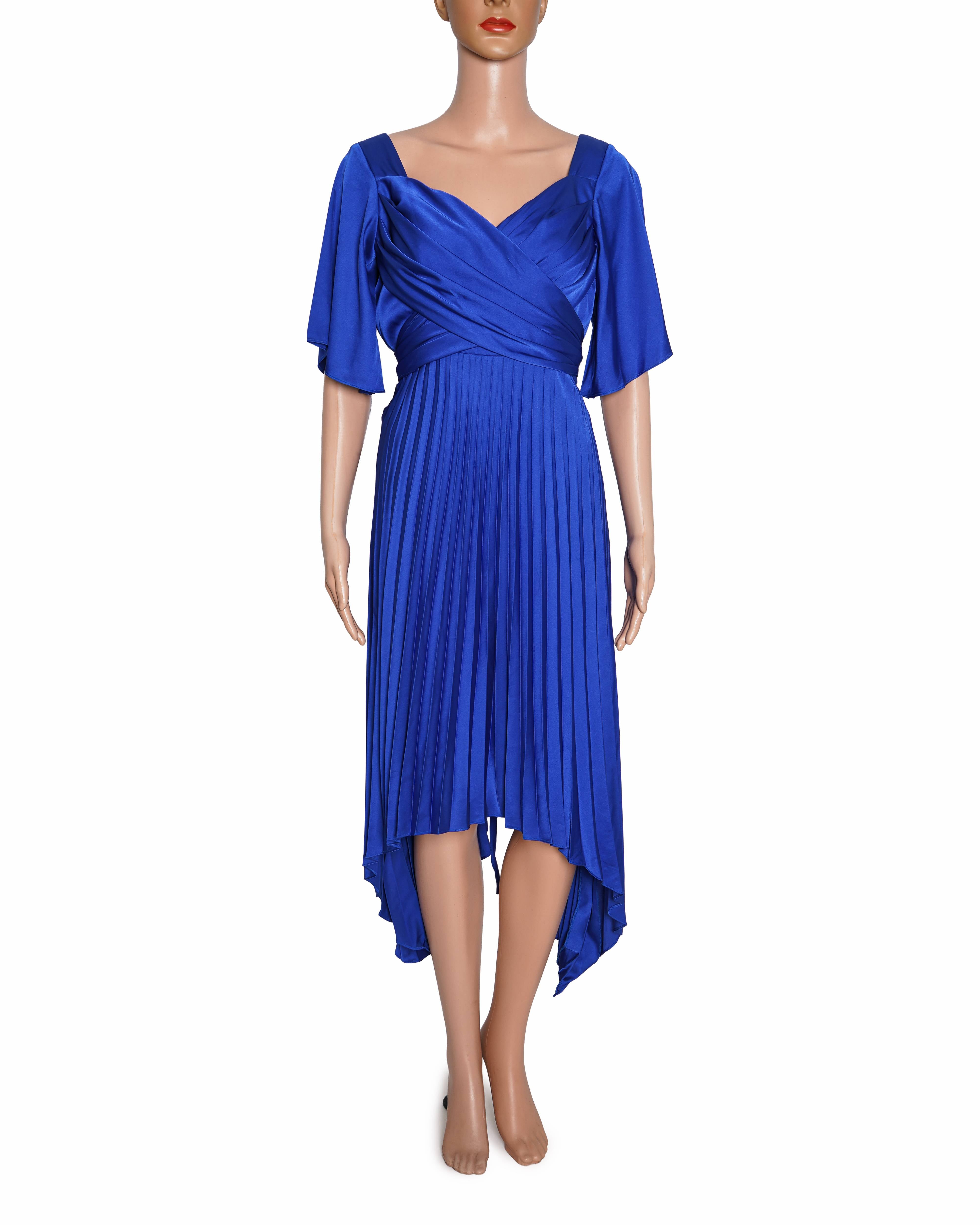 Zwaan Pleated Blue Dress