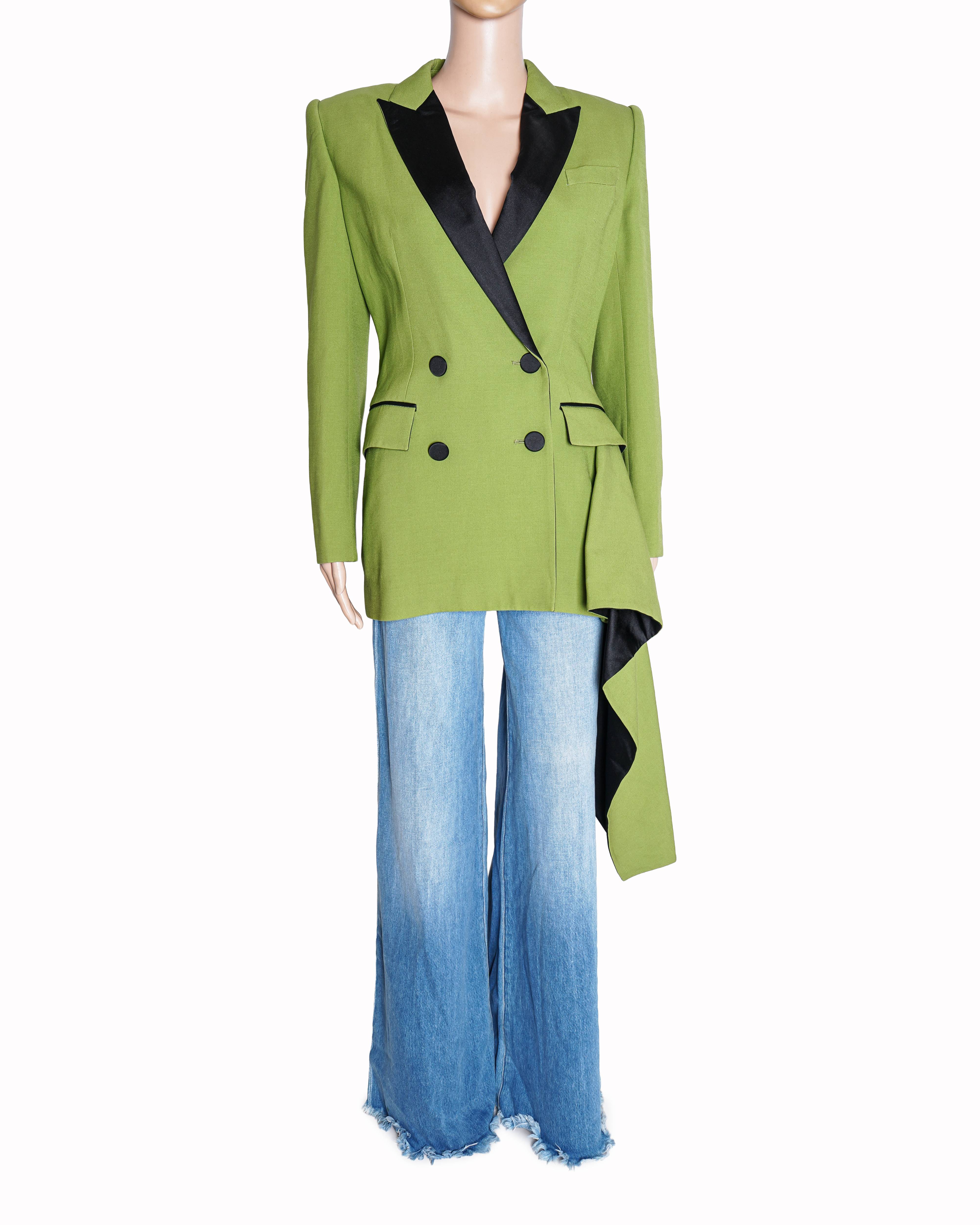 Alexander McQueen wool blend drape women's blazer jacket