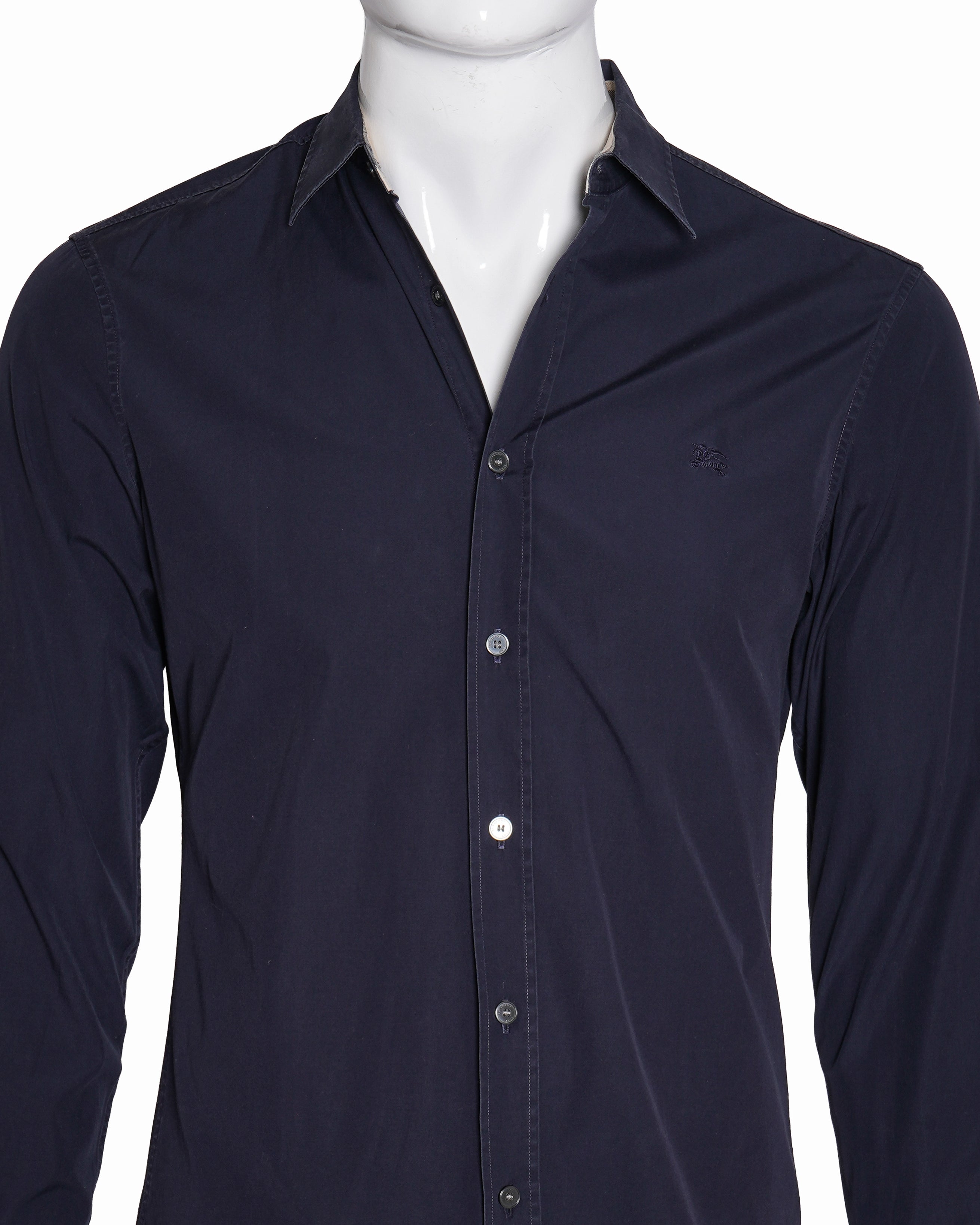 Burberry Navy Blue Full-Sleeve Shirt