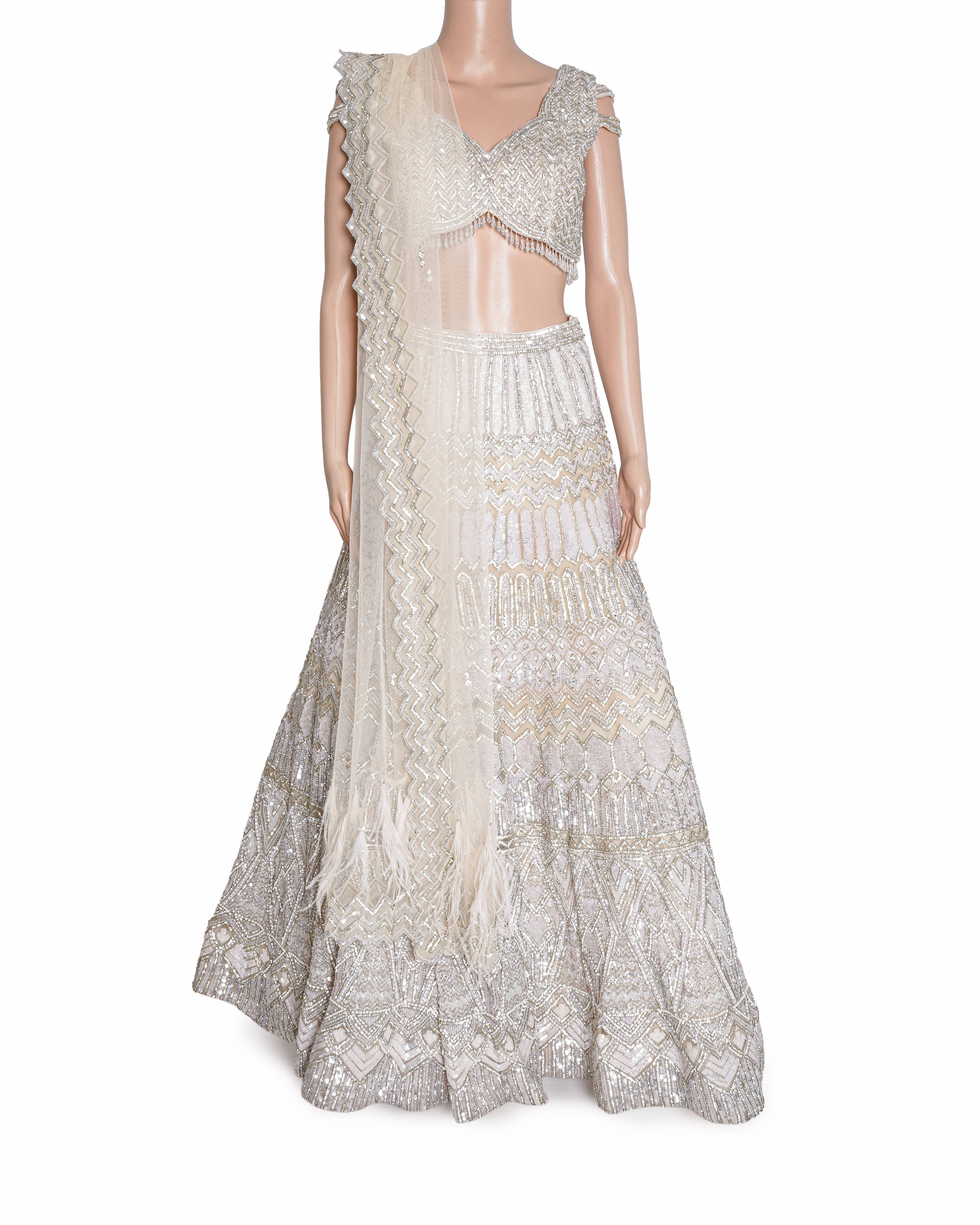 Kiasa By Ronak & Shruti Armina Crystal and Sequins Embroidered Lehenga Set