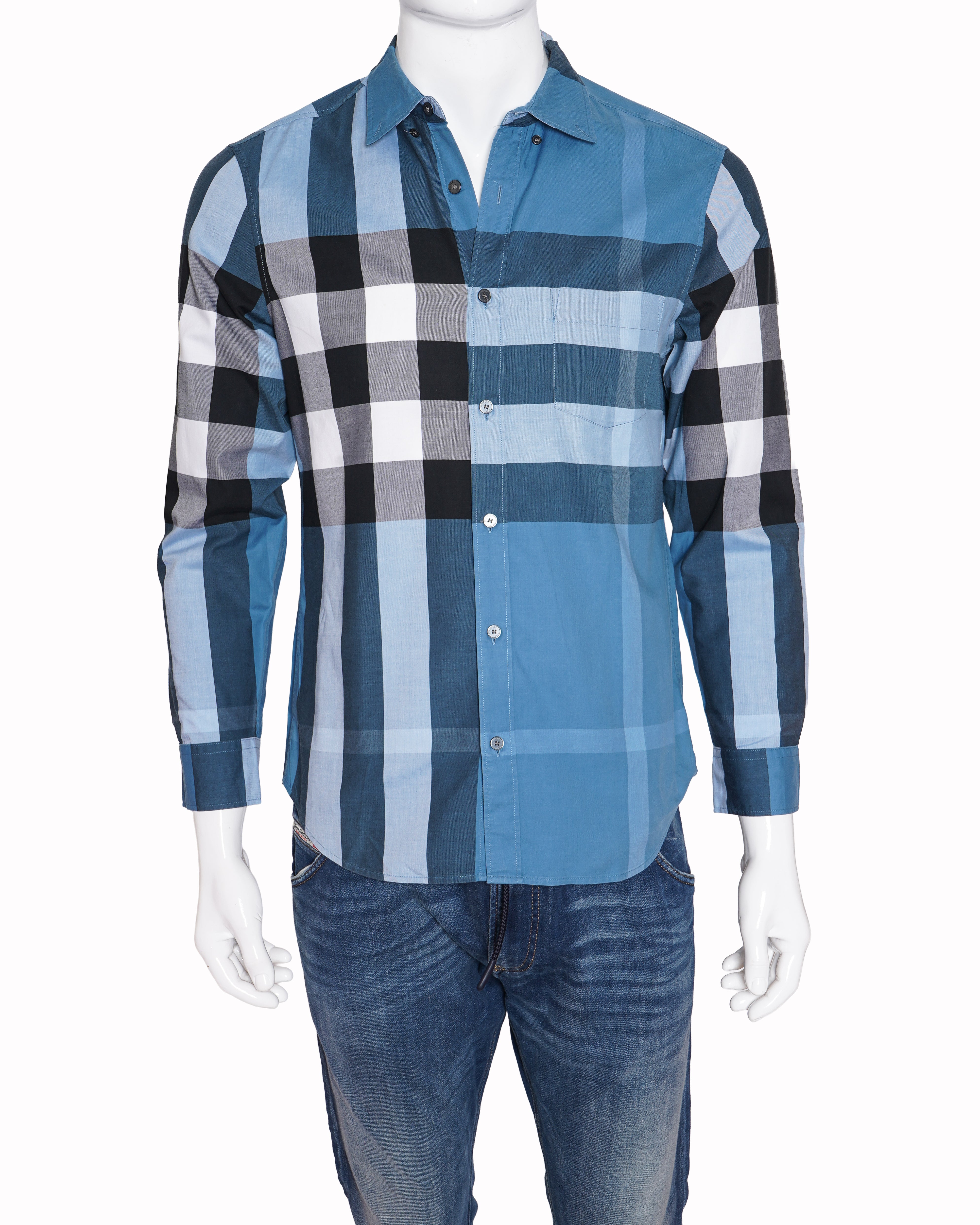 Burberry blue checkered shirt