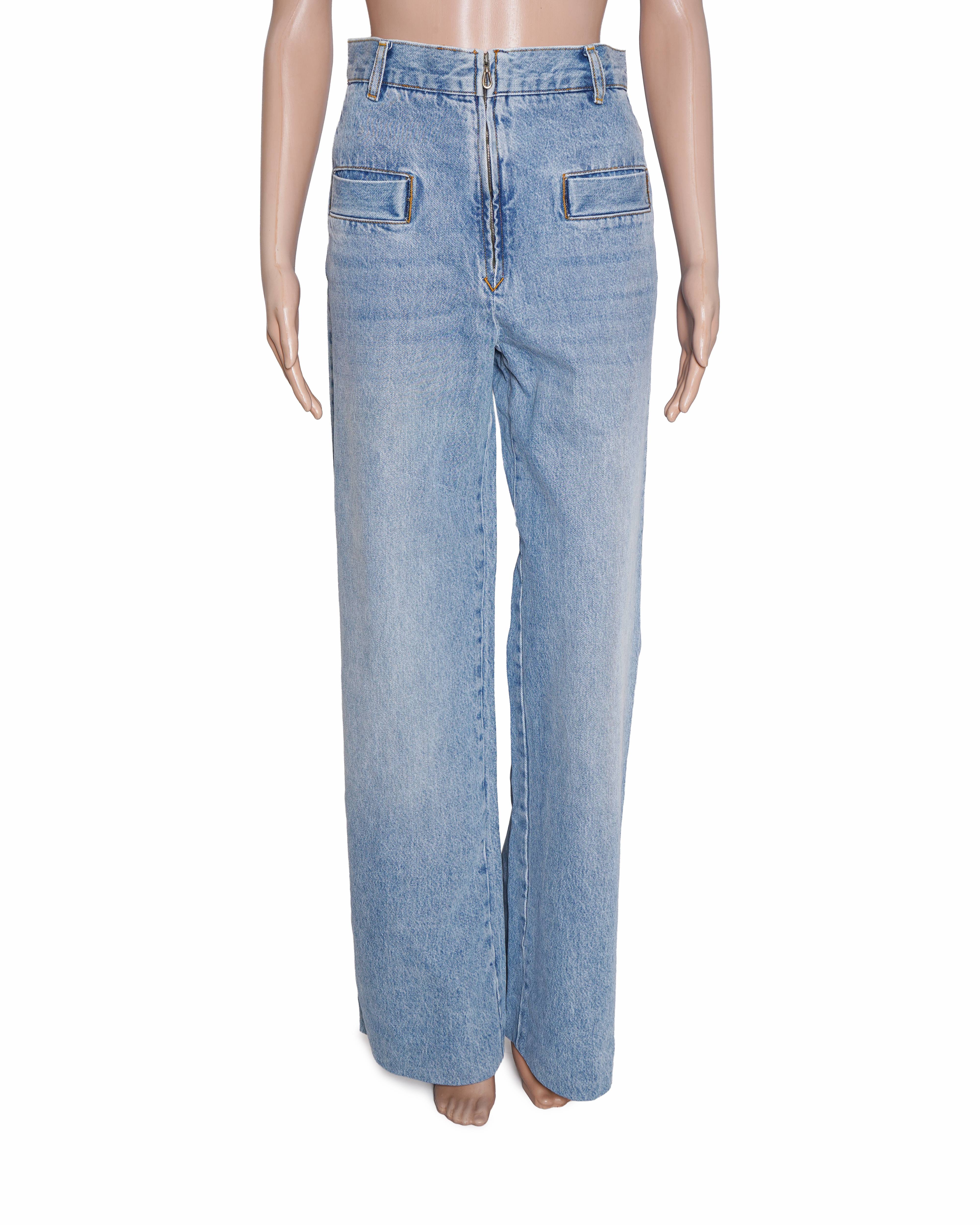 Sandro high-waisted wide-leg blue jeans