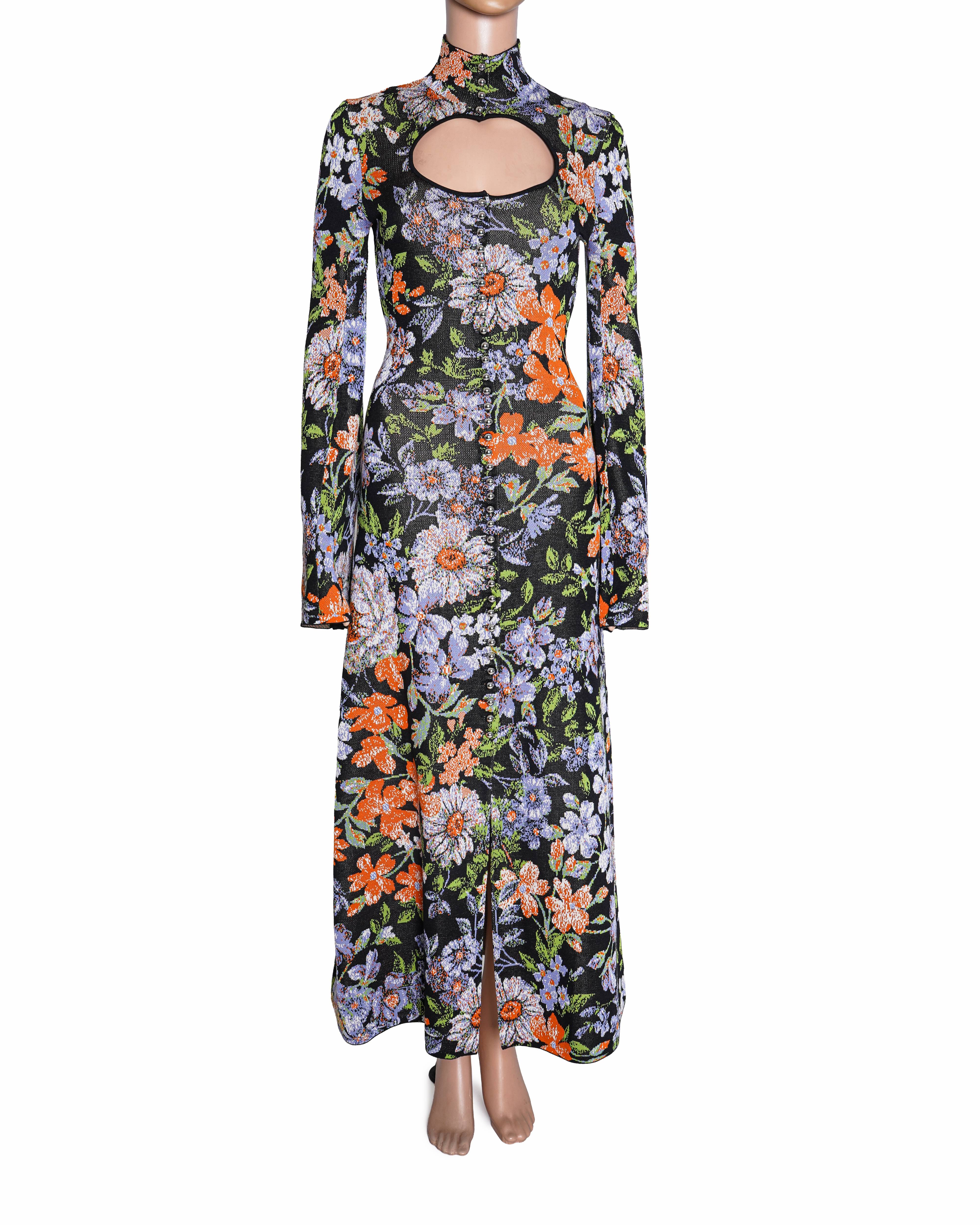 Paco Rabanne & H&M Jacquard Knit Cut Out Floral Dress