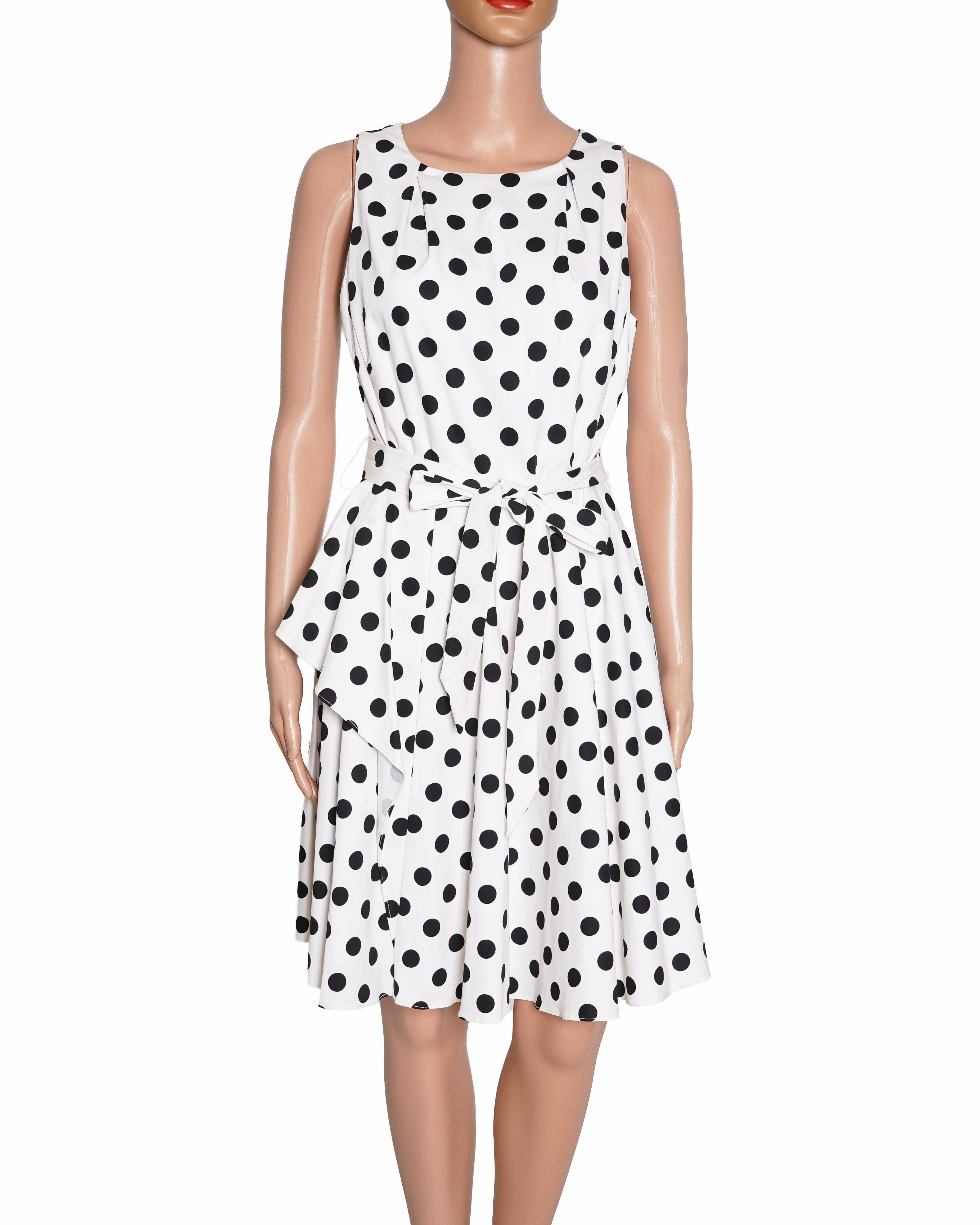 Coast Polka Dress In White & Black