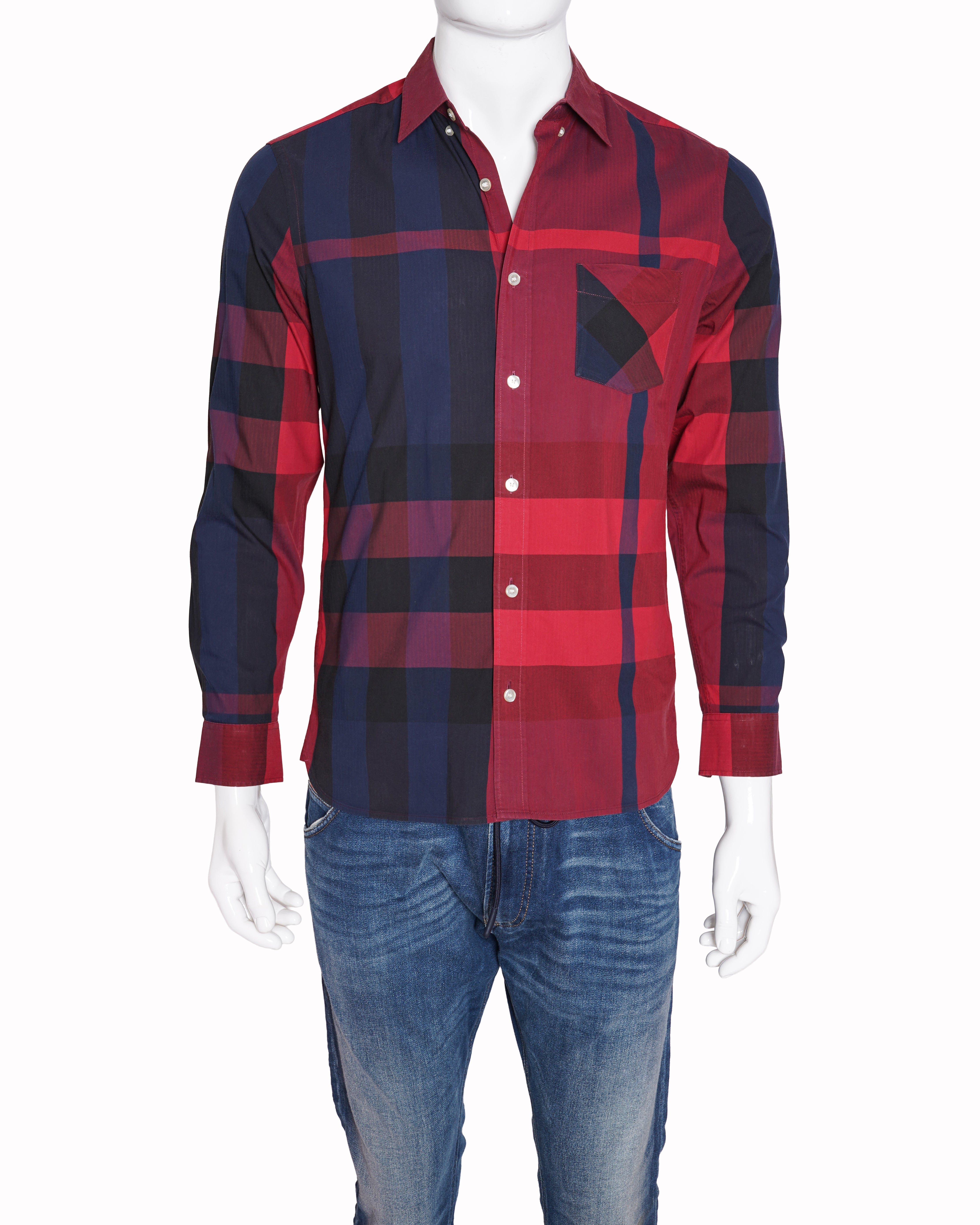 Burberry Oversized Check Color-Block Shirt