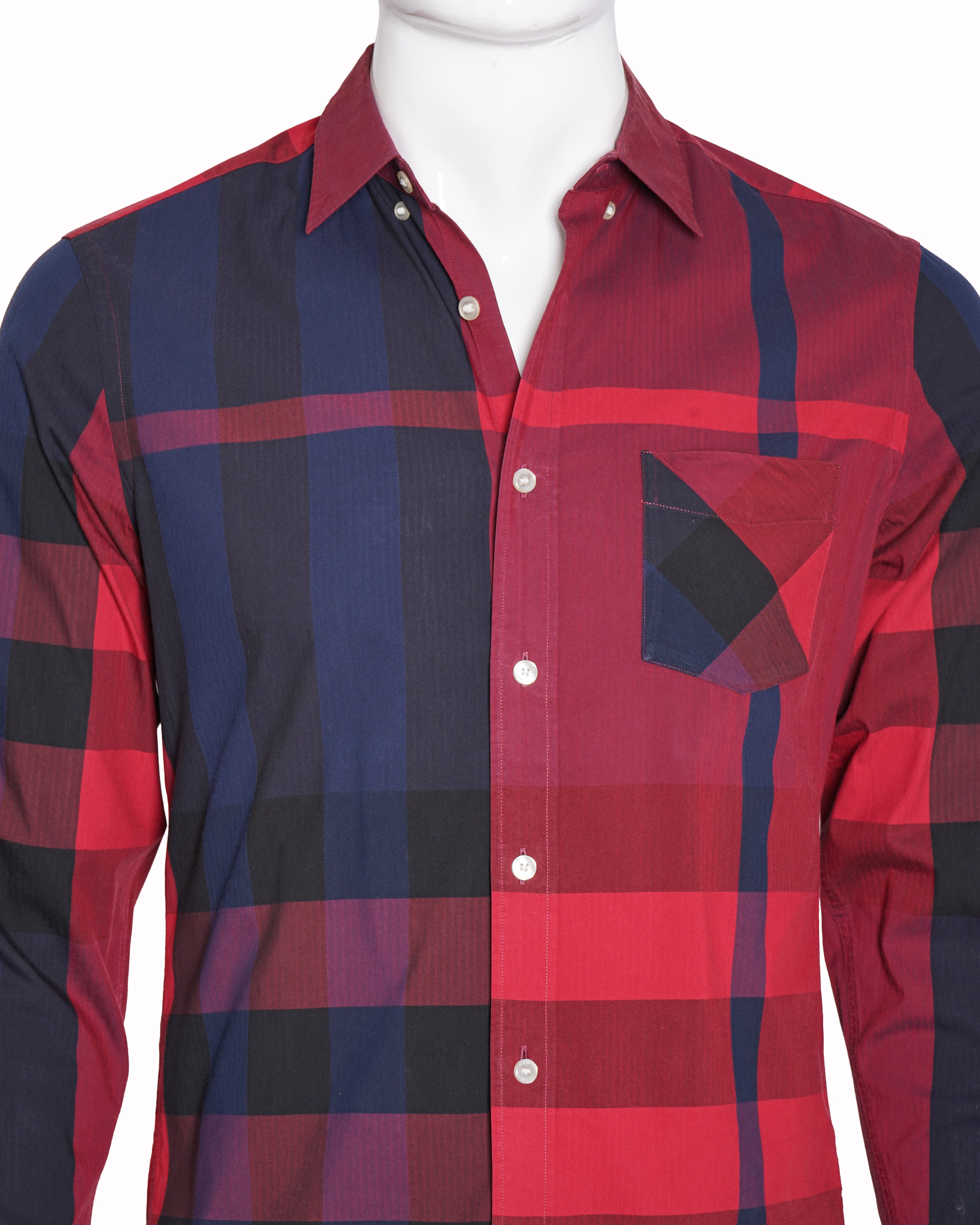 Burberry Oversized Check Color-Block Shirt