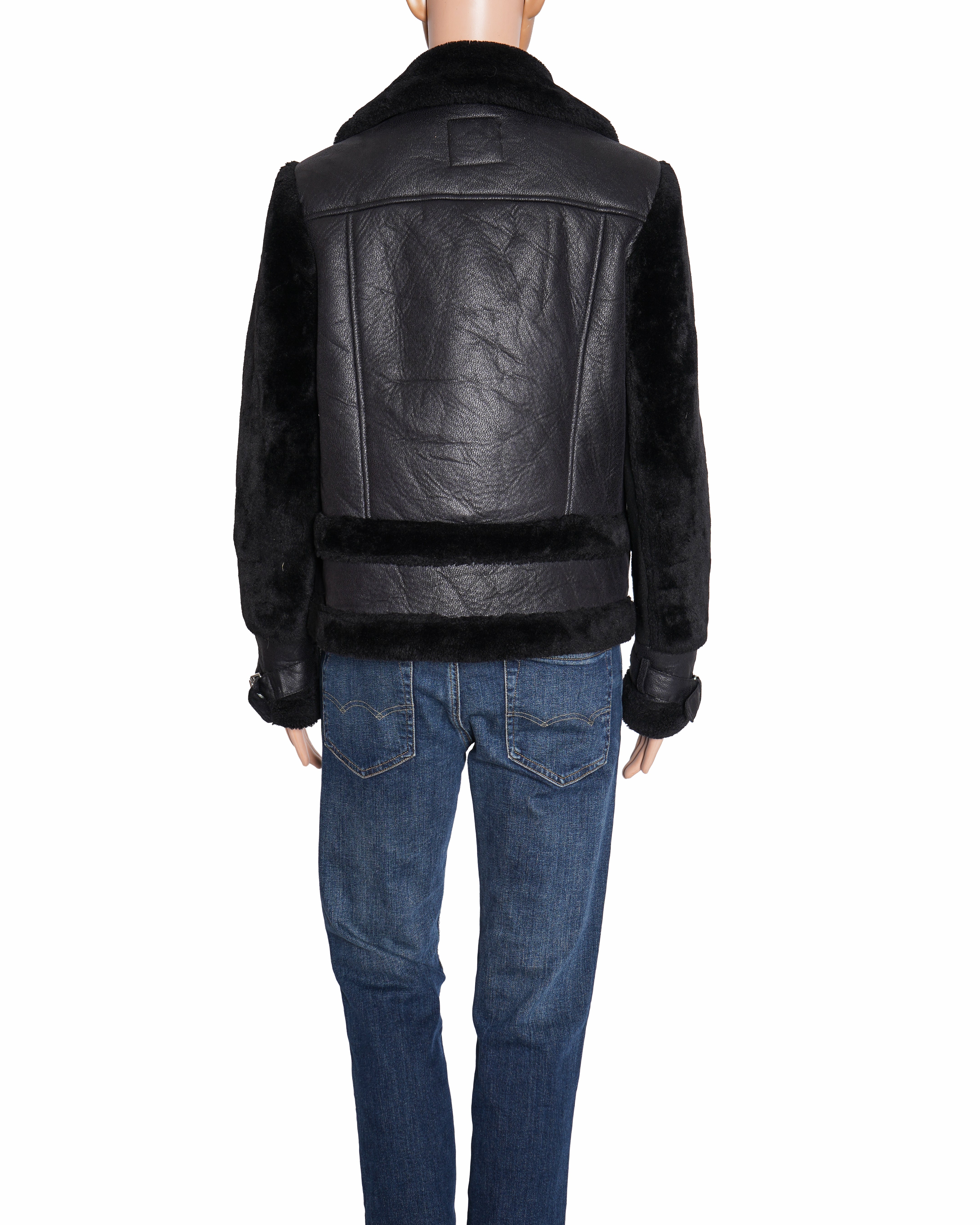 River Island Black Fur Aviator Jacket