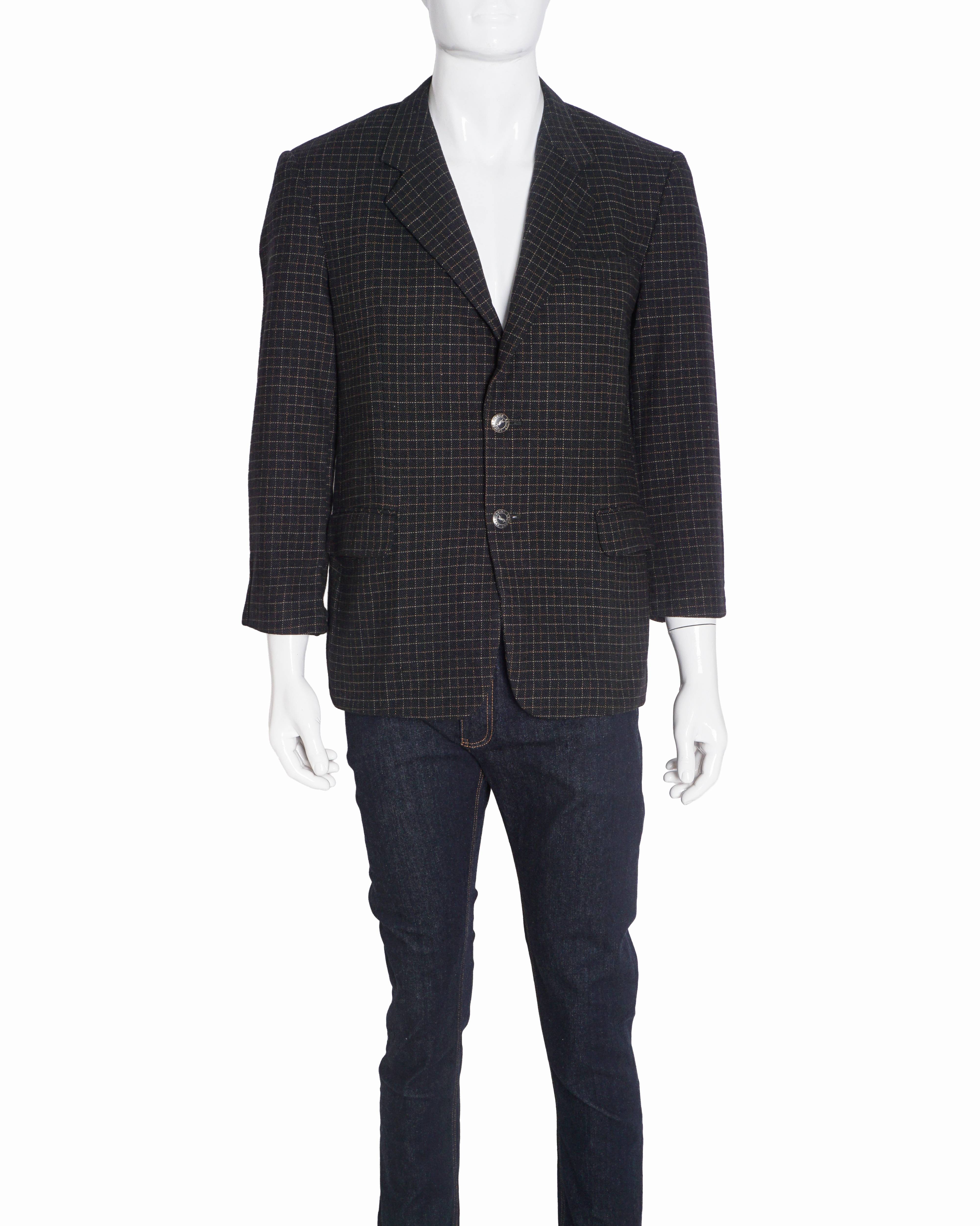 Yves Saint Laurent Vintage Plaid Wool Men's Blazer
