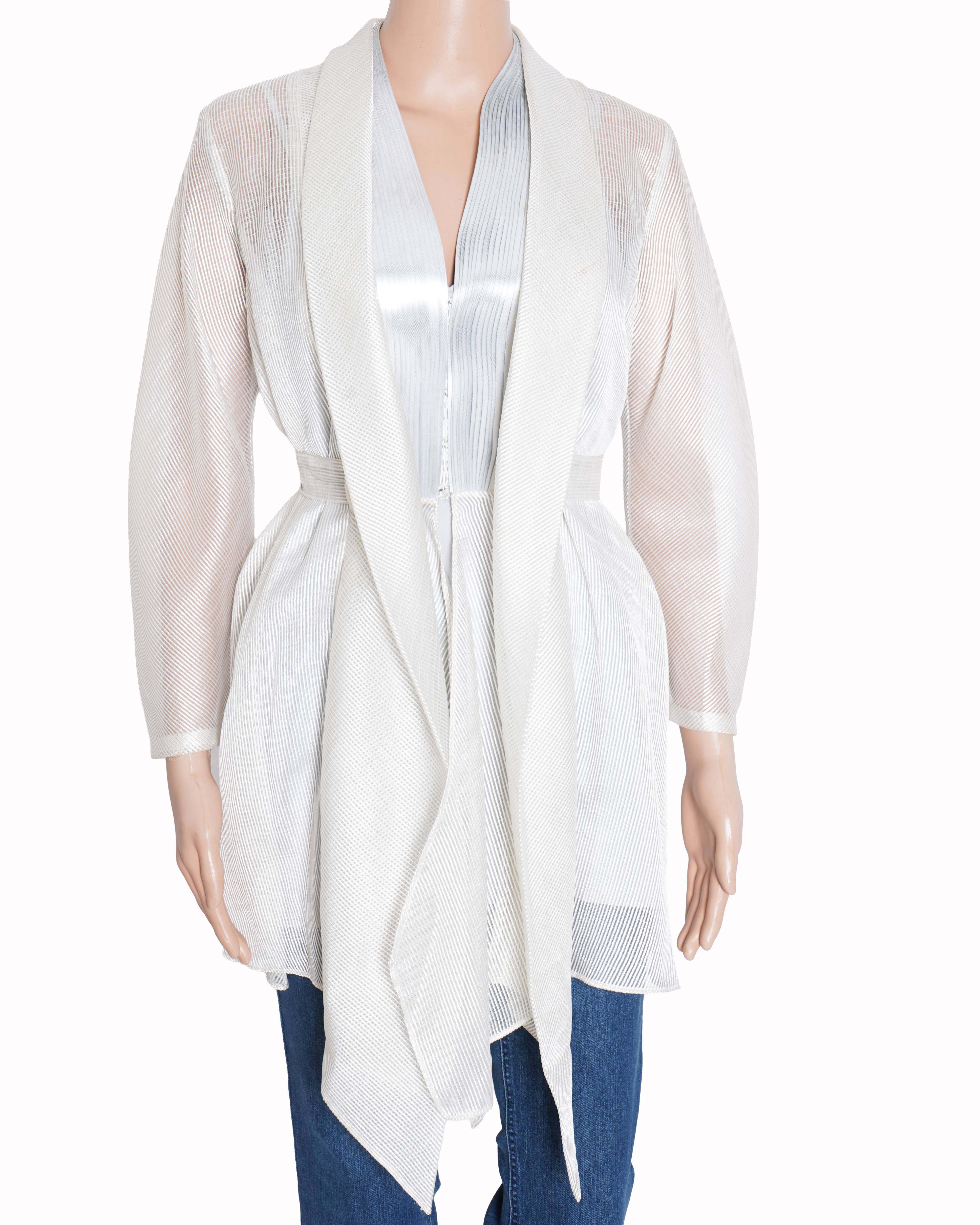 Amit Aggarwal Silver metallic sheer top