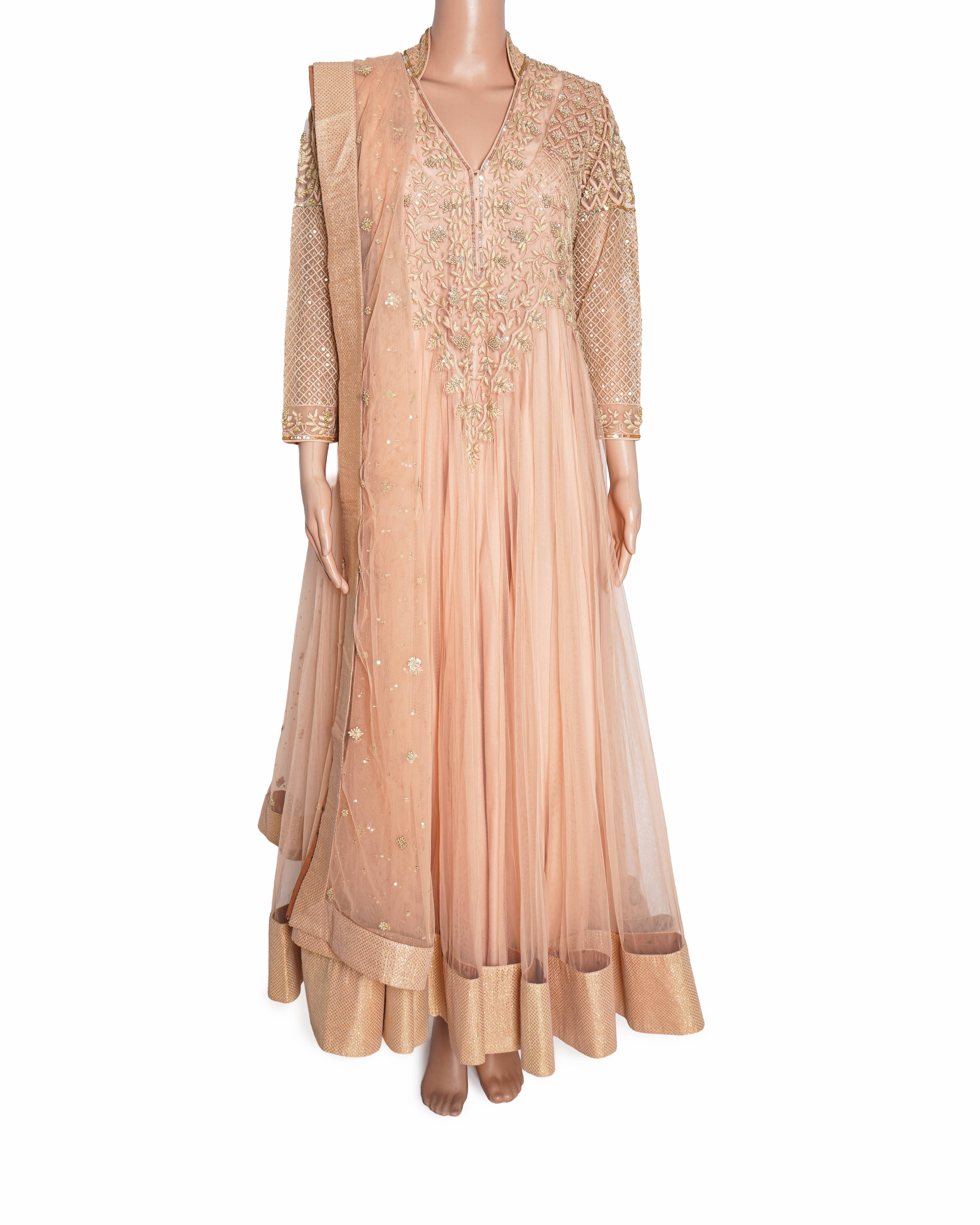 New Ritu Kumar anarkali set in peach-pink