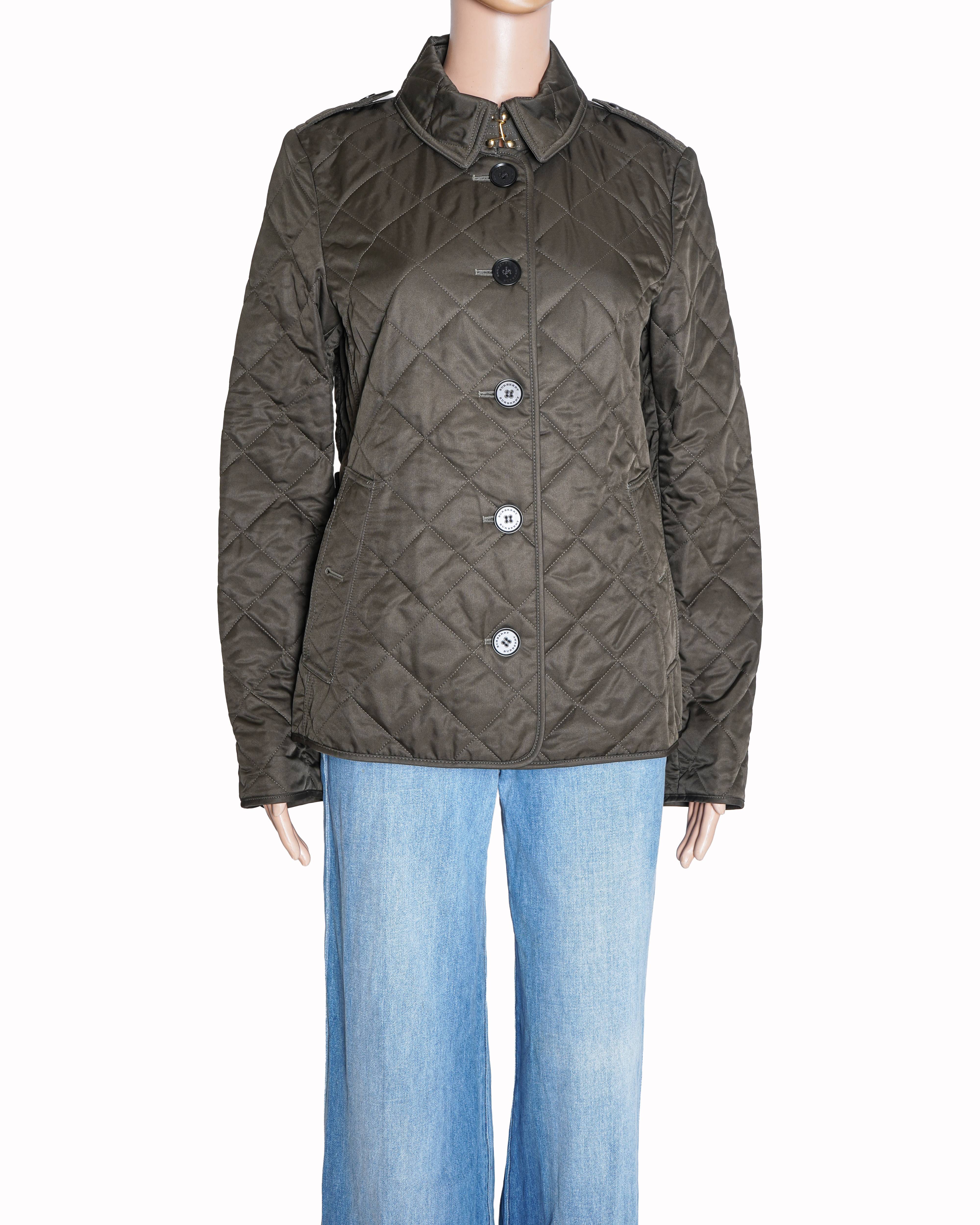 Burberry Olive Green Quilted Jacket