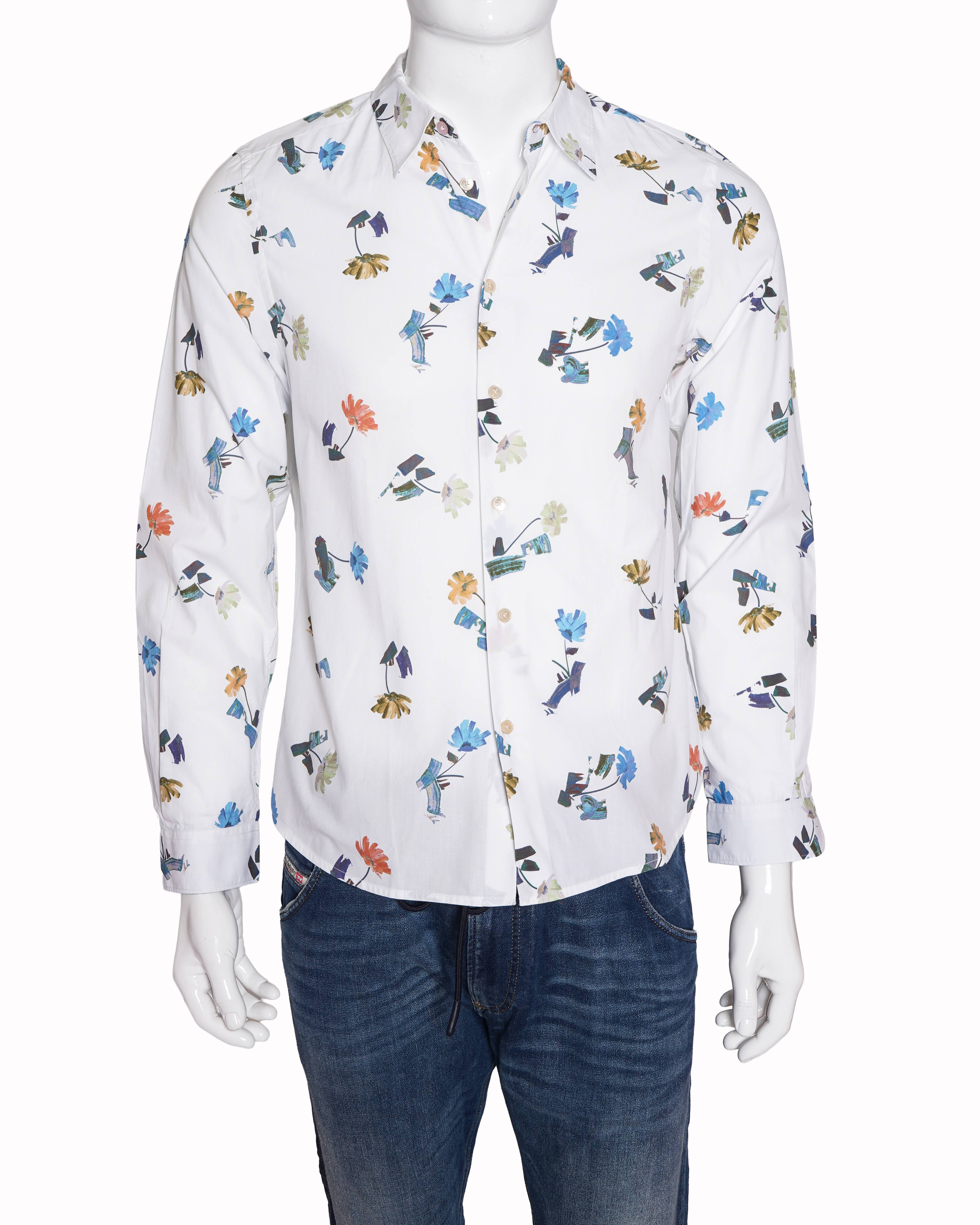 Paul Smith White Floral Print Shirt